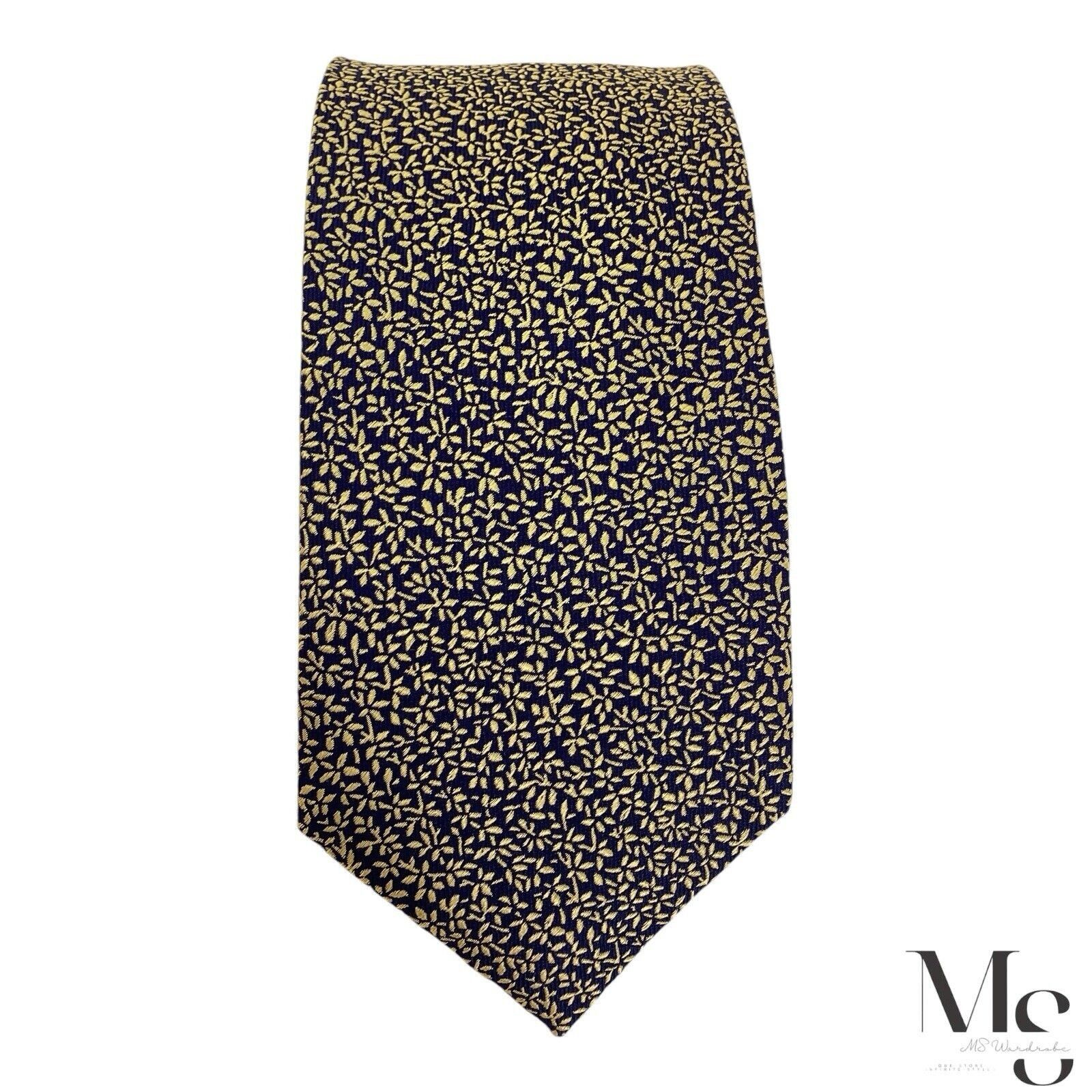 Charles Tyrwhitt CHARLES TYRWHITT Gold Floral Silk Tie W:3.25" EX COND Size ONE SIZE - 2 Thumbnail