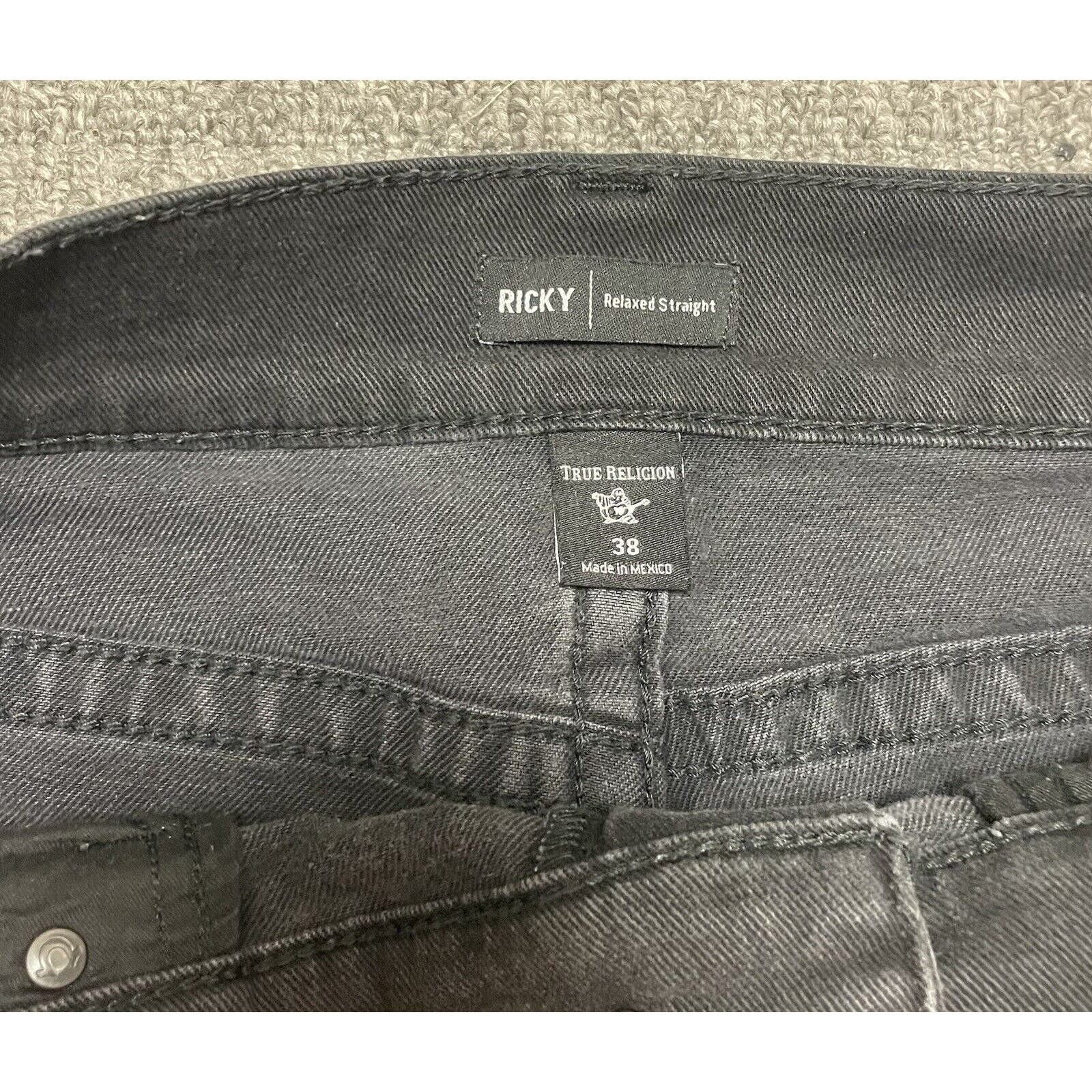 True Religion True Religion Ricky Relaxed Straight Black Jeans Size 38x32 Size US 42 / EU 58 - 3 Thumbnail