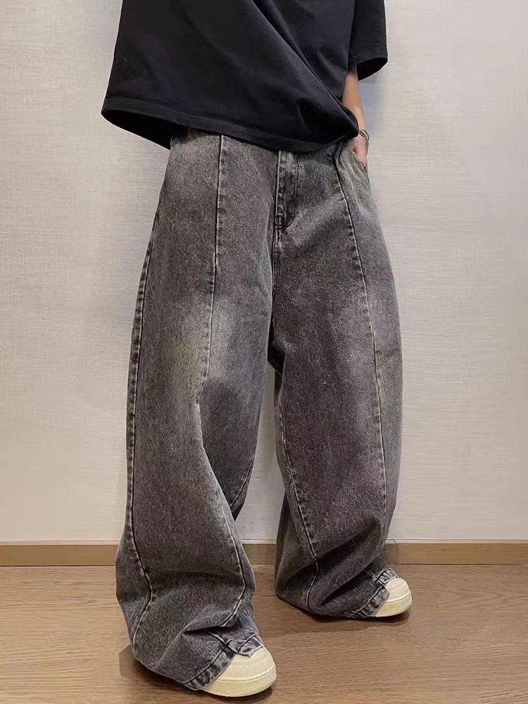 Vintage street washed and faded loose fit work jeans