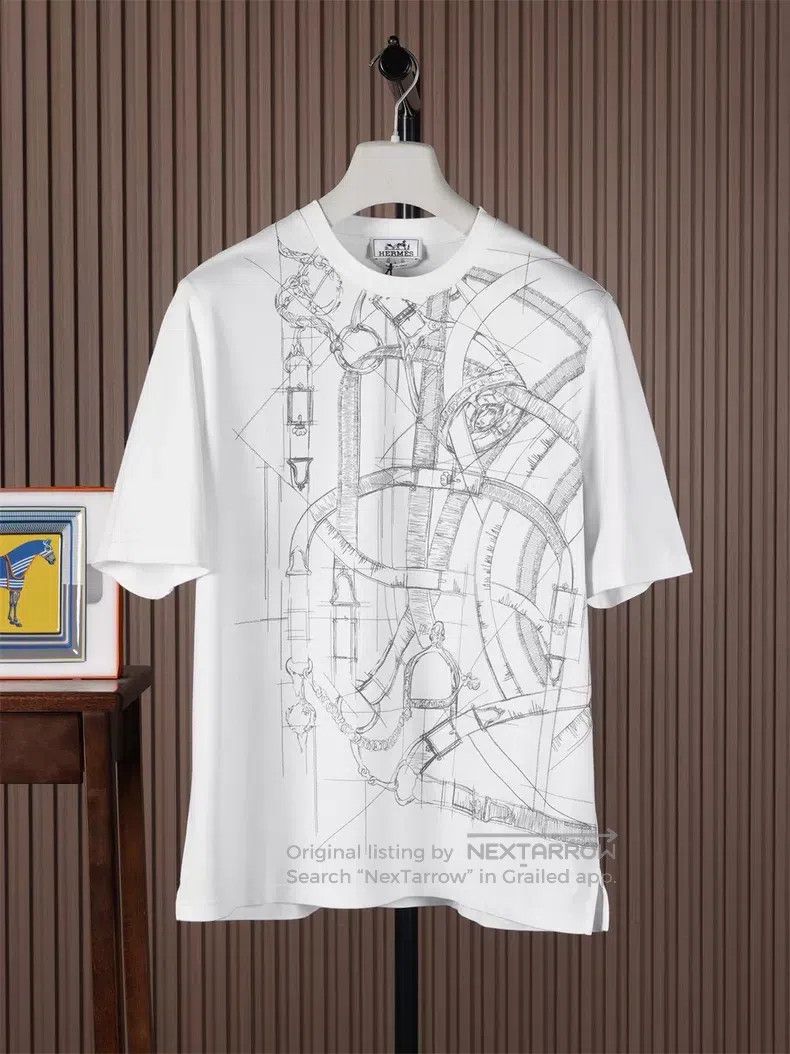 Hermes Hermes Saddle-stitched short-sleeved T-shirt Size US L / EU 52-54 / 3 - 1 Thumbnail