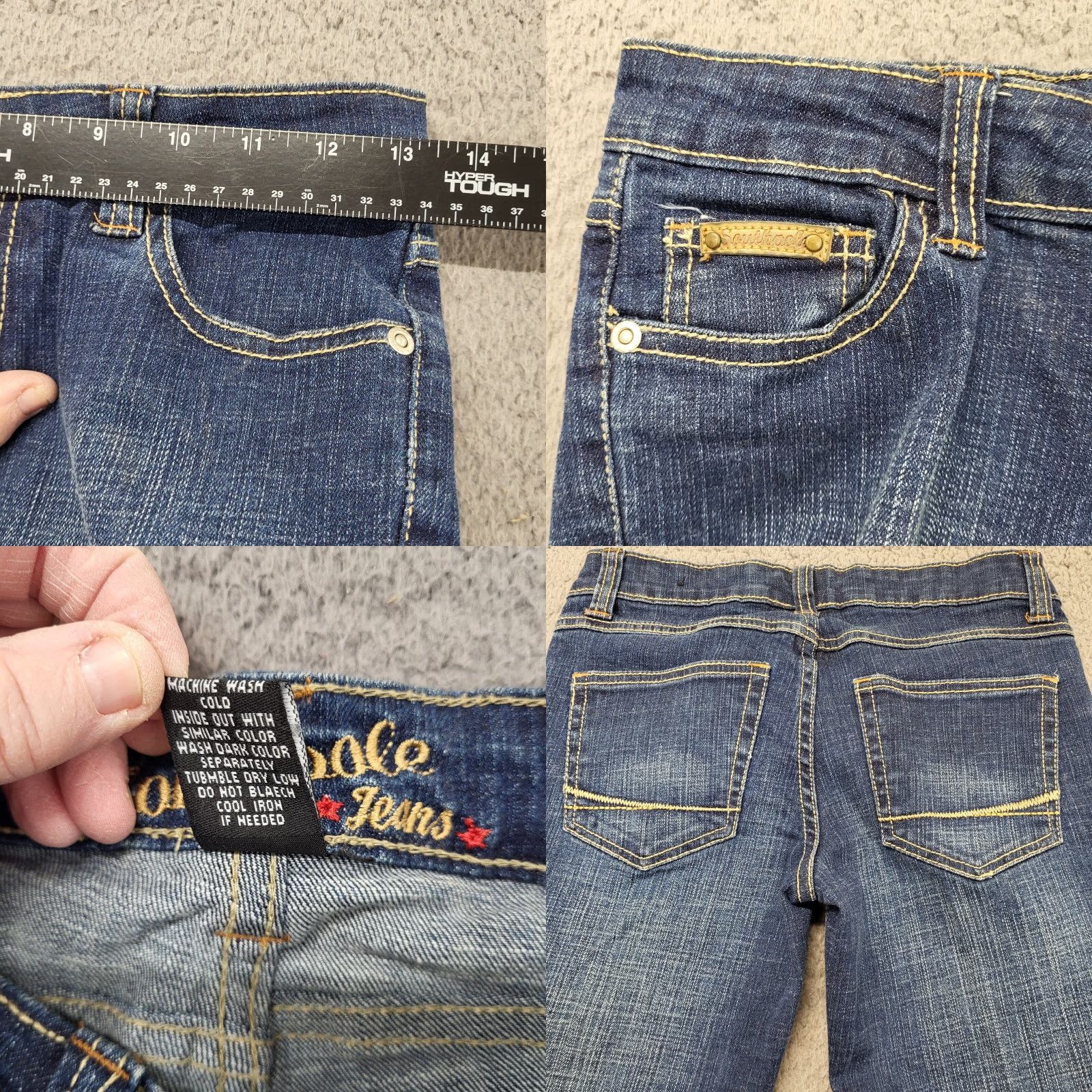 Southpole Southpole Jeans Women Bootcut Dark Wash Low Rise Blue Cotton Blend Size 1 Regular 5-Pocket Logo Hip Hop 90s Compatible Denim Jeans Size 25" / US 0 / IT 36 - 8 Thumbnail