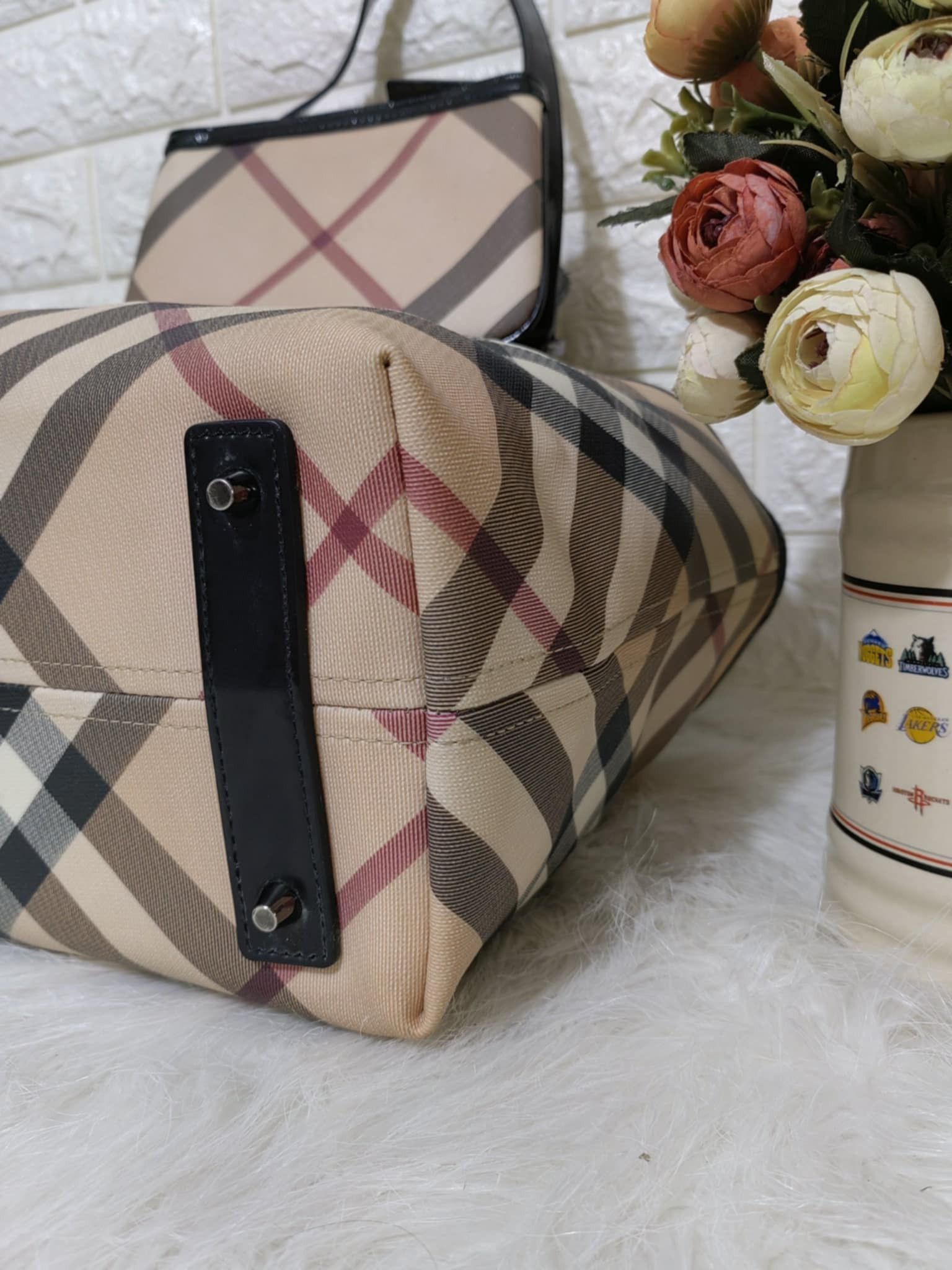 Burberry BURBERRY SUPERNOVA CHECK NICKIE TOTE BAG. Size ONE SIZE - 11 Thumbnail