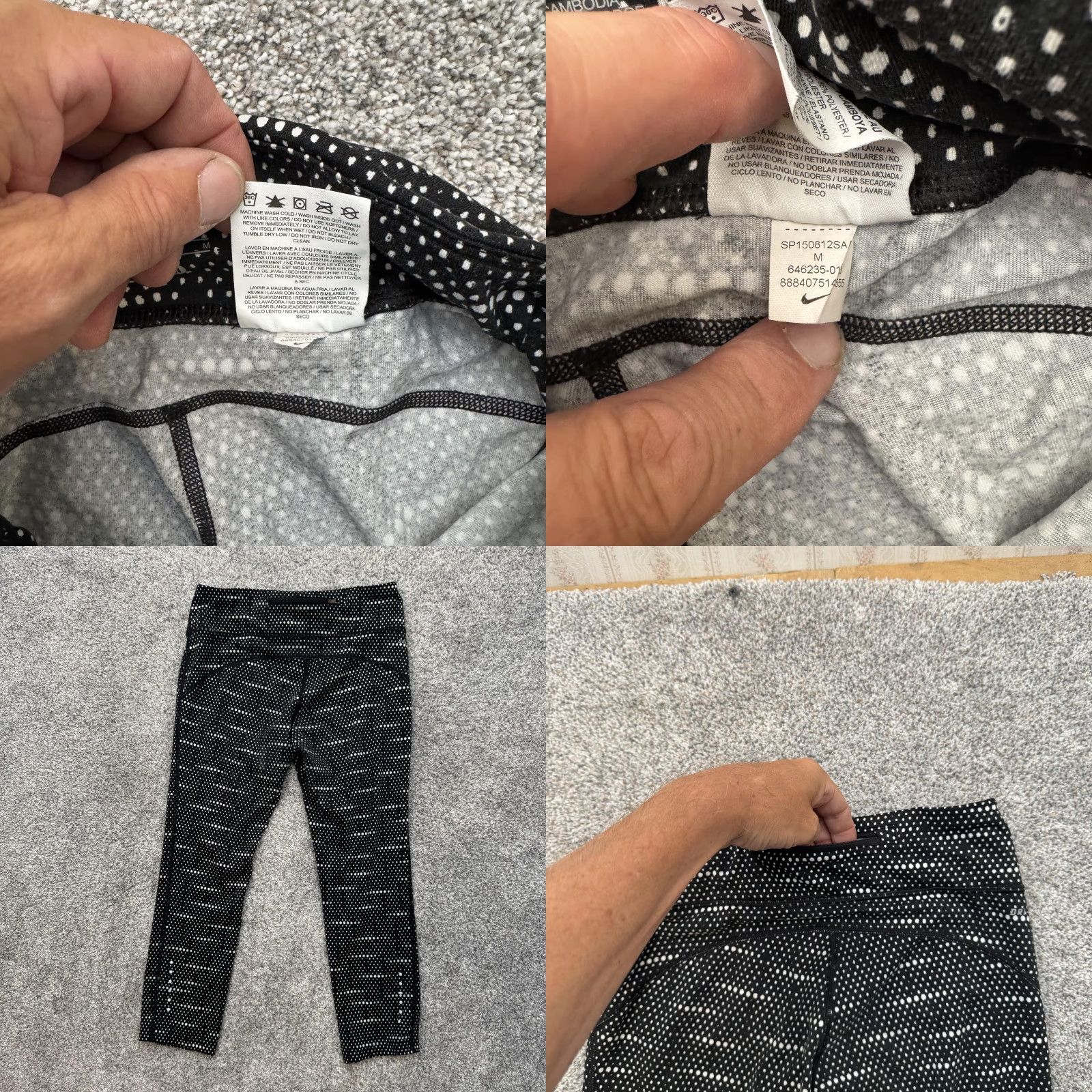 Nike Nike Dri-FIT Pants Womens Medium Black White Polka Dot Running Tights 646235-019 Size 32" / US 10 / IT 46 - 8 Thumbnail