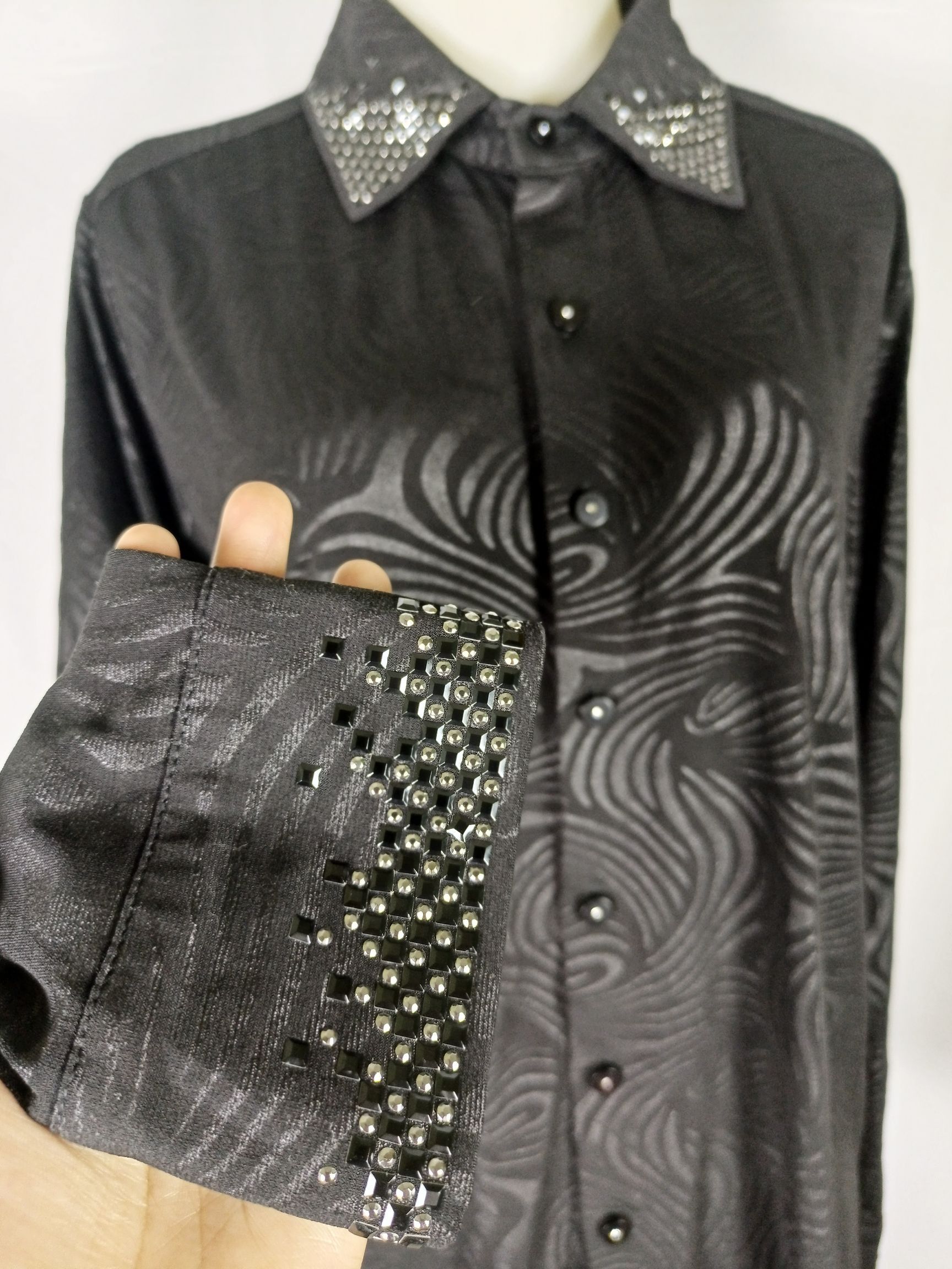 Japanese Brand Women Printed Black Button Long Sleeve Blouse Size L / US 10 / IT 46 - 13 Thumbnail