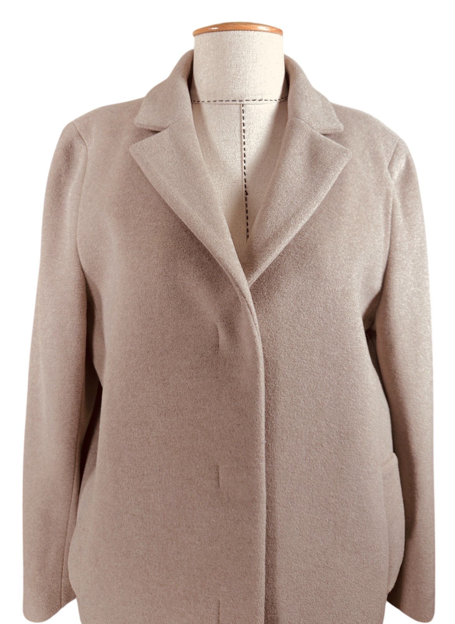 Cinzia Rocca Iconic Beige Coat Cashmere blend Size XL / US 12-14 / IT 48-50 - 2 Thumbnail