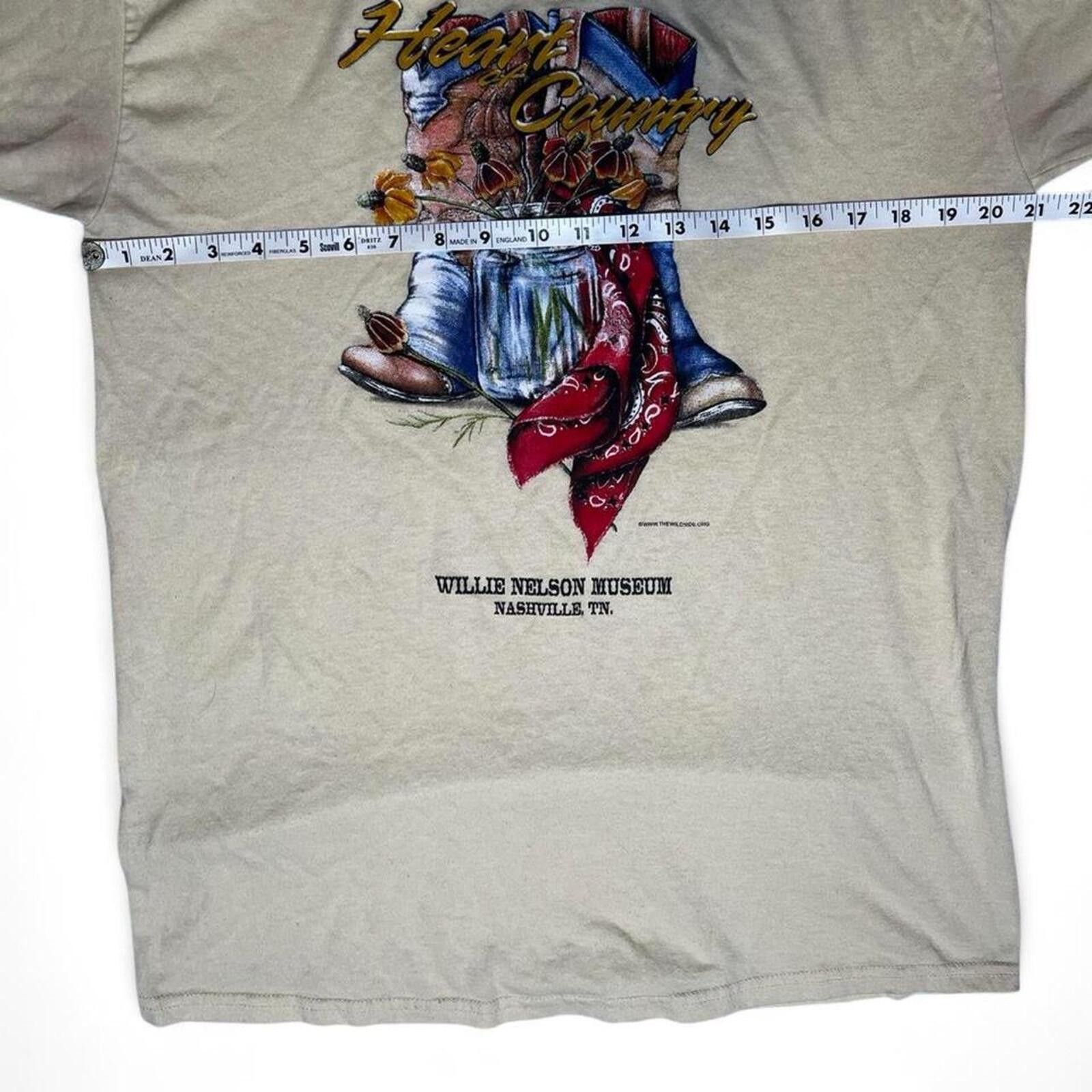 Jerzees 90s Willie Nelson Heart & Country Nashville T-Shirt Size L Size US L / EU 52-54 / 3 - 5 Thumbnail