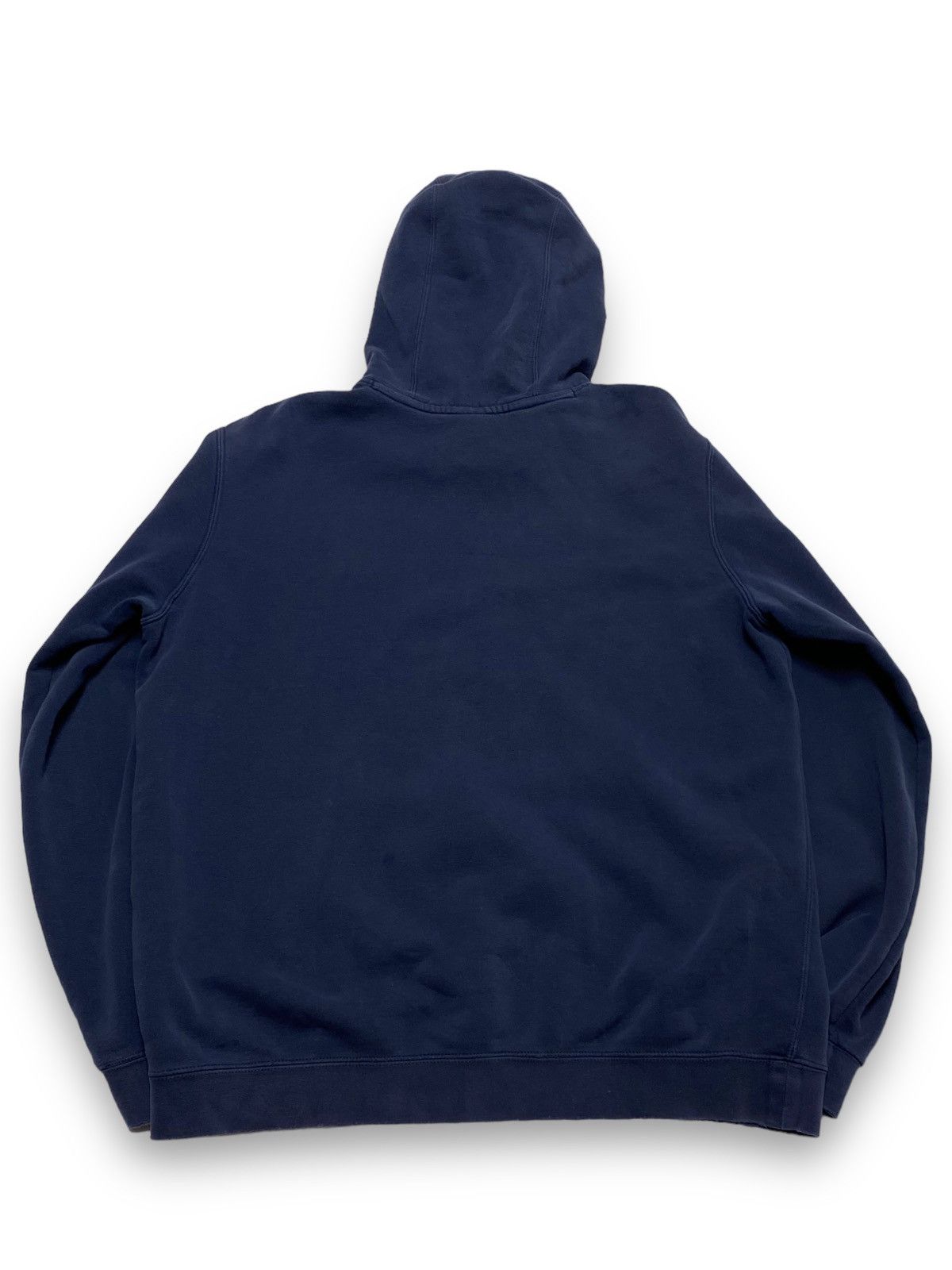 Nike Vintage NIKE Navy Distressed Hoodie Big Logo Size US L / EU 52-54 / 3 - 5 Thumbnail
