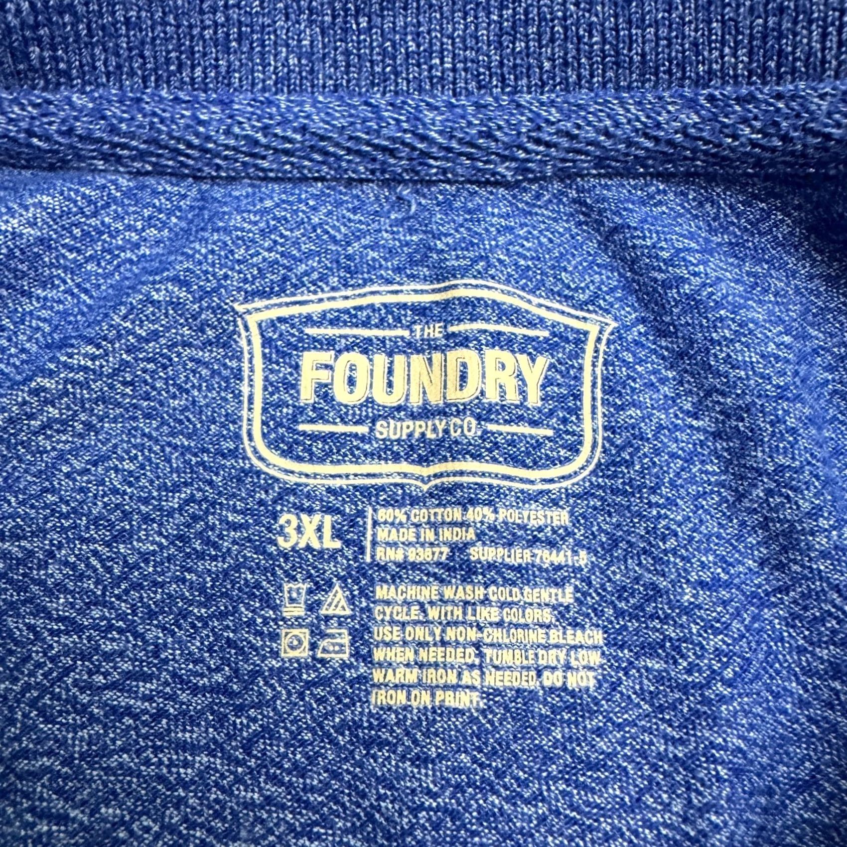 Vintage The Foundry Polo Shirt Men 3XL Heather Blue Short Sleeve Pocket Casual Size US XXL / EU 58 / 5 - 4 Thumbnail