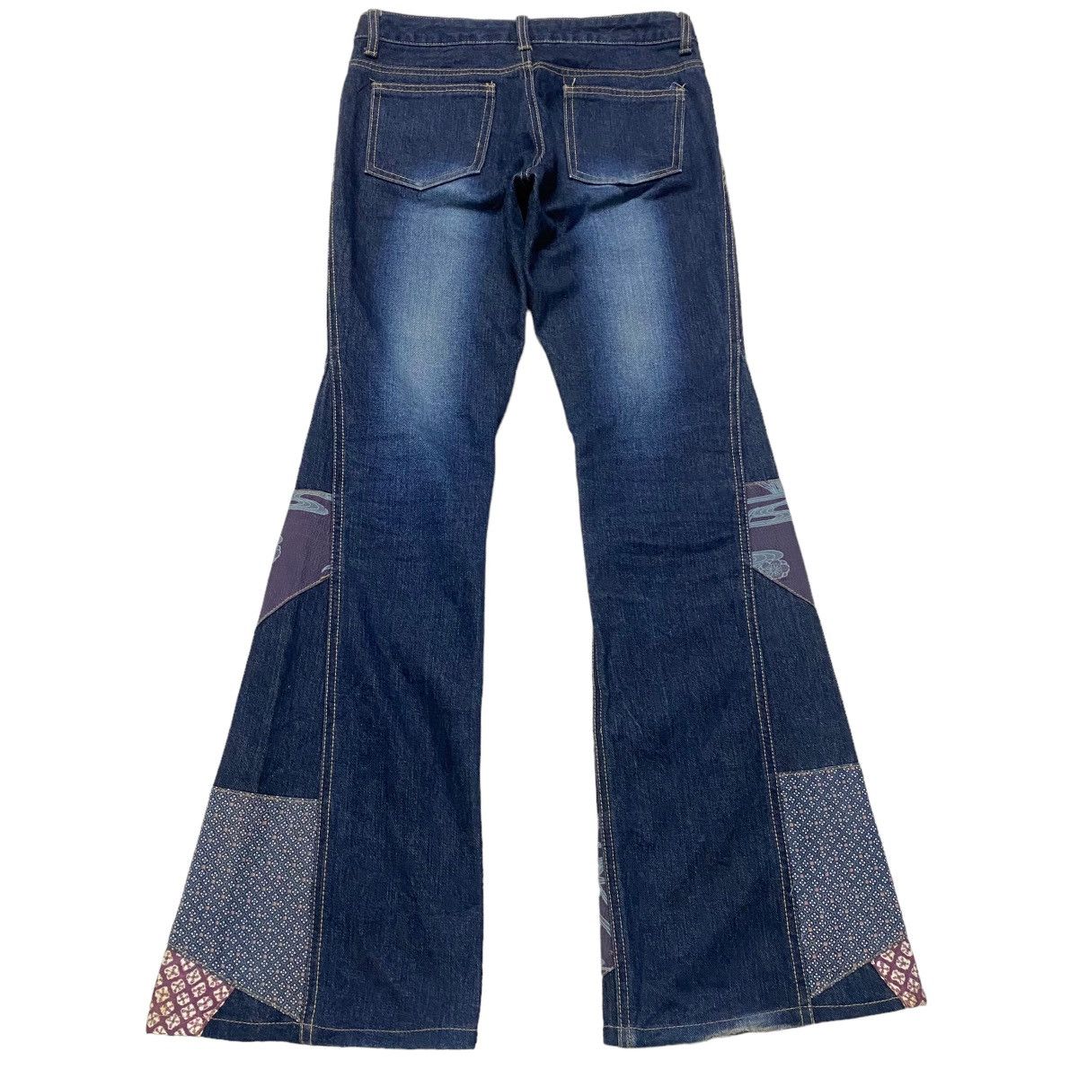 Japanese Brand SCANDAL COWBOY Denim Super Flare Patchwork Jeans Size US 28 / EU 44 - 2 Thumbnail