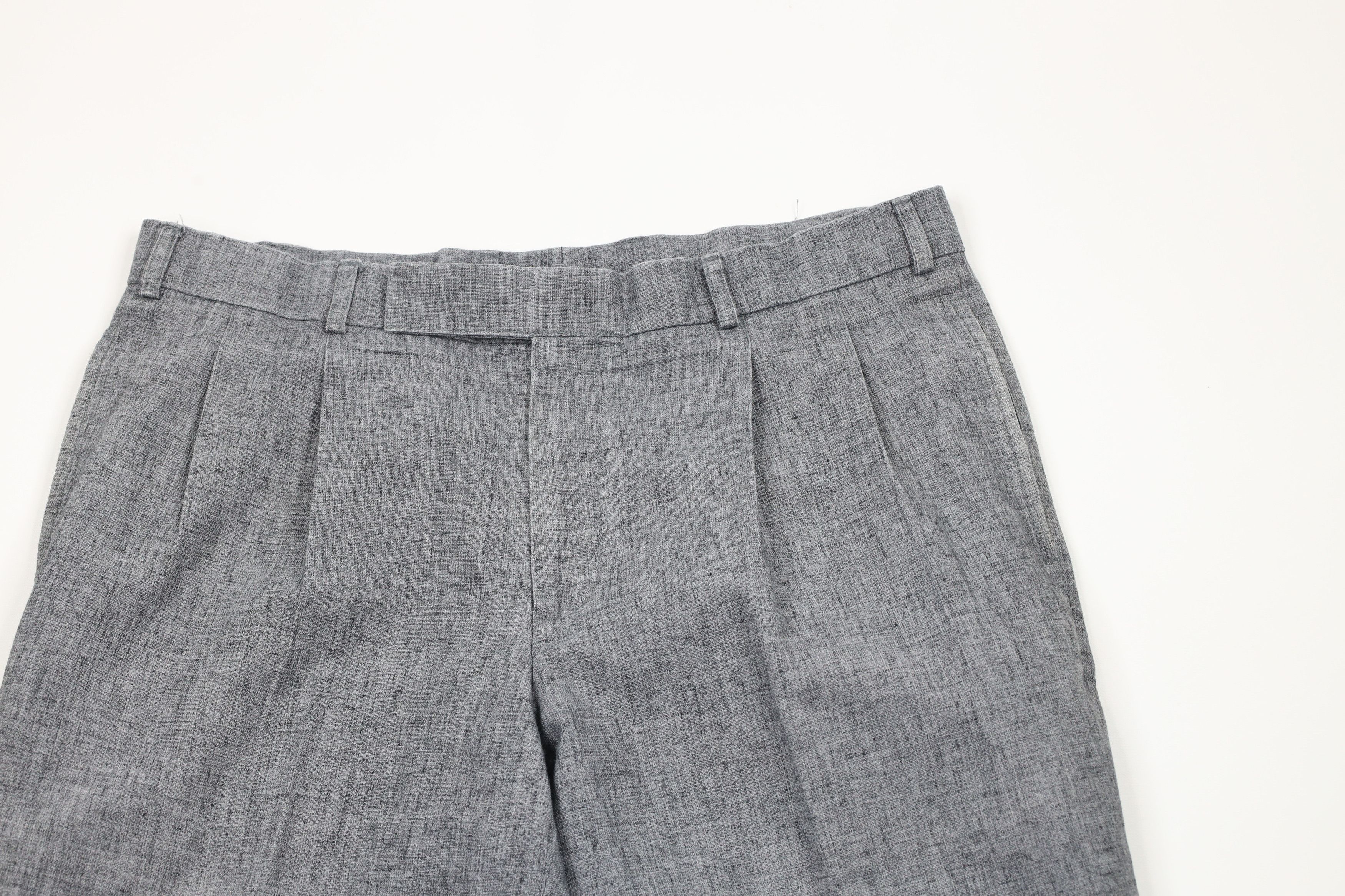 Vintage Vintage 90s Streetwear Linen Pleated Chino Pants Gray Size US 34 / EU 50 - 2 Thumbnail