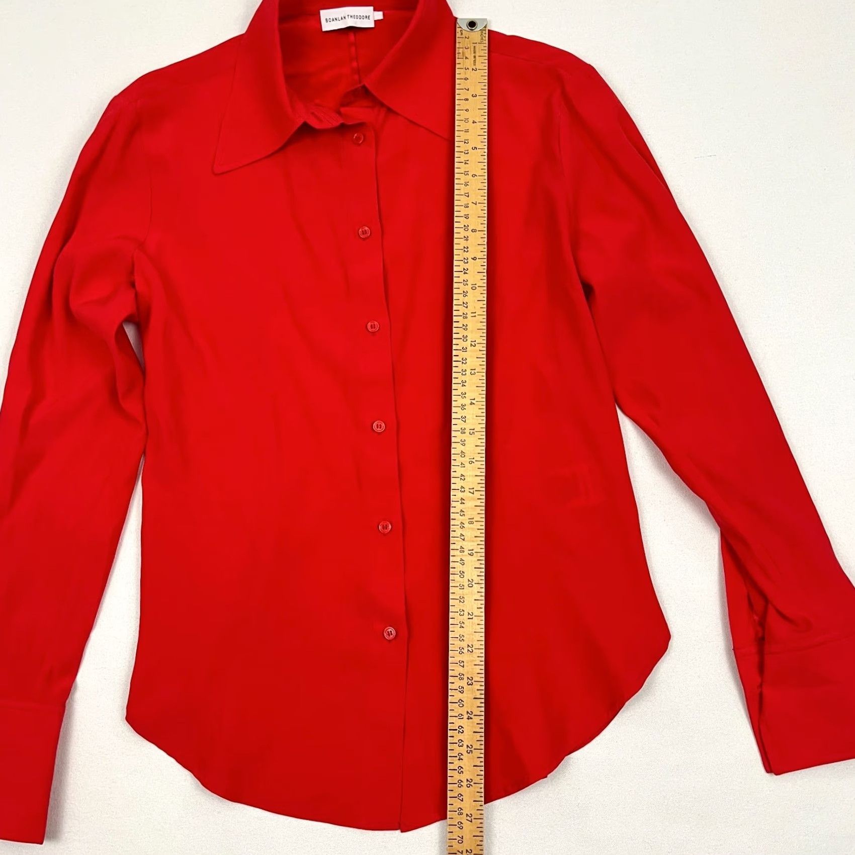 Scanlan Theodore VINTAGE Scanlan Theodore Blouse Womens AU 8 US 4 Red Silk Button Romantic Quiet Luxury Size M / US 6-8 / IT 42-44 - 5 Thumbnail