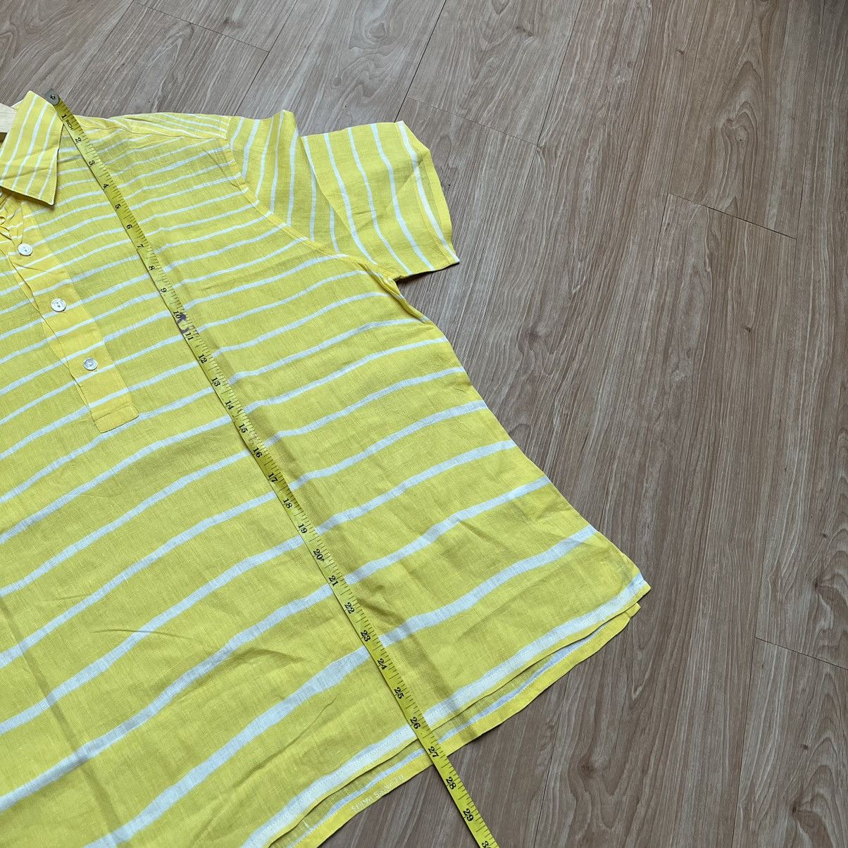 Hermes Vintage Hermes Paris Half Button Ups Linen Shirt Yellow Size US L / EU 52-54 / 3 - 15 Thumbnail