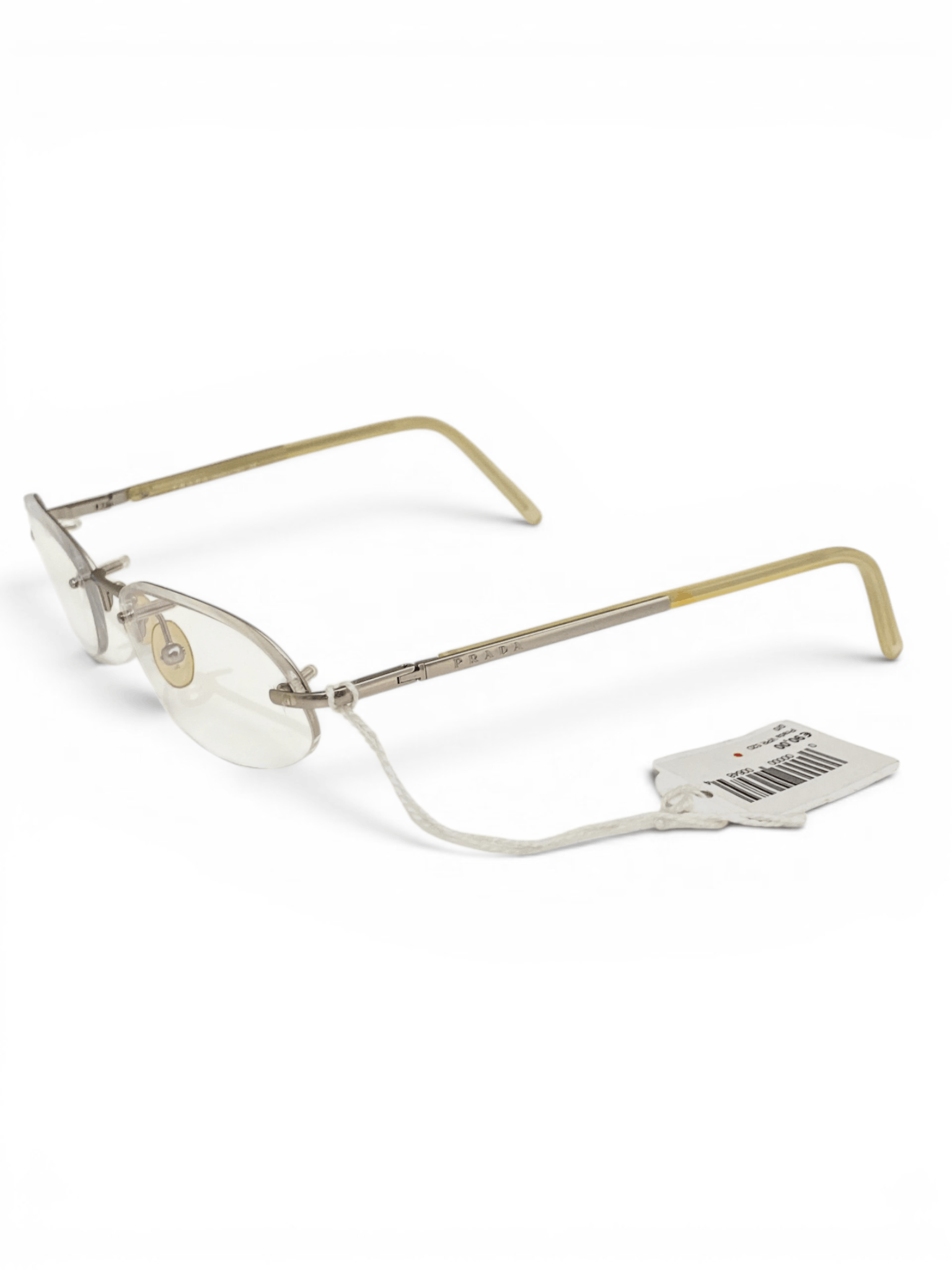 Prada Prada Logo Rimless Retro Oval Vintage Eyeglasses VPR 52D Y2K Size ONE SIZE - 5 Thumbnail