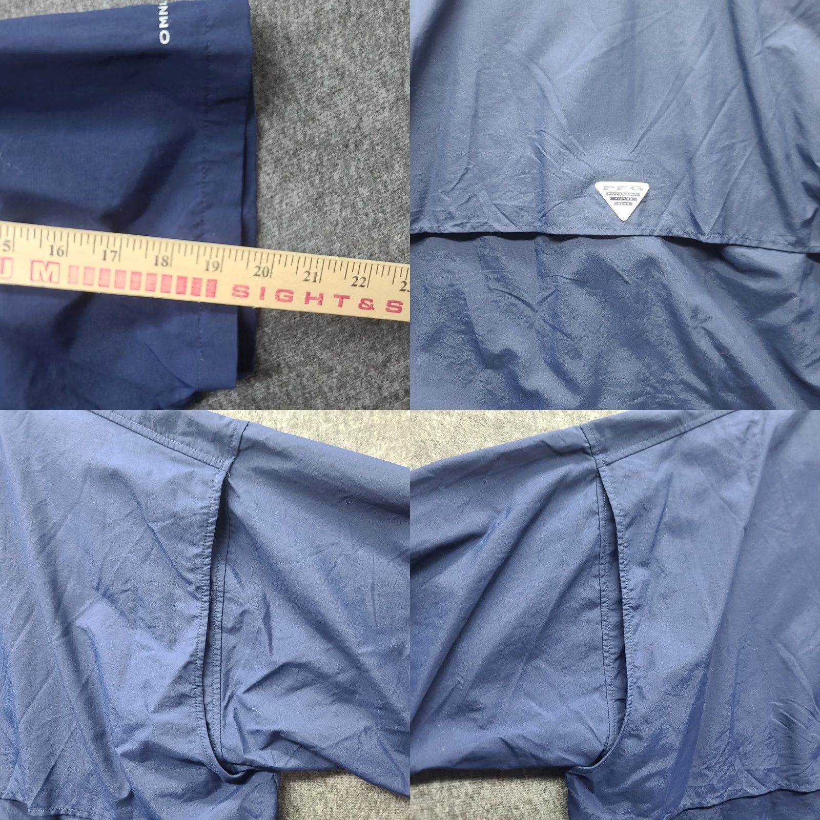 Vintage Columbia PFG Omni-Shade Shirt Mens L Button-Up Lightweight UV Protection Breathable Navy Blue Size US L / EU 52-54 / 3 - 8 Thumbnail