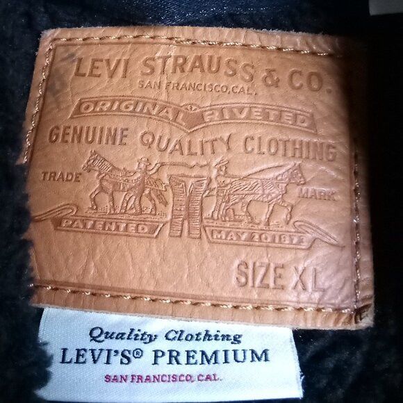 Levi's Levi's Premium Big E Fleece Lined Sherpa Denim Jean Jacket Size US XL / EU 56 / 4 - 3 Thumbnail