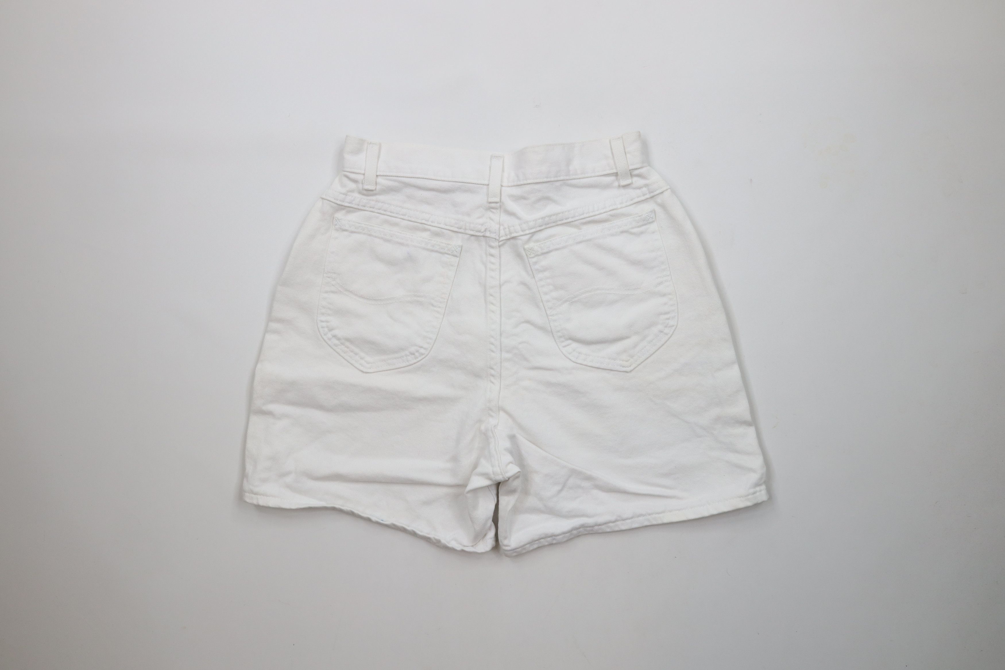 Lee × Vintage Vtg 90s Lee Above Knee Denim Jean Shorts Jorts White USA Size 27" / US 4 / IT 40 - 11 Thumbnail