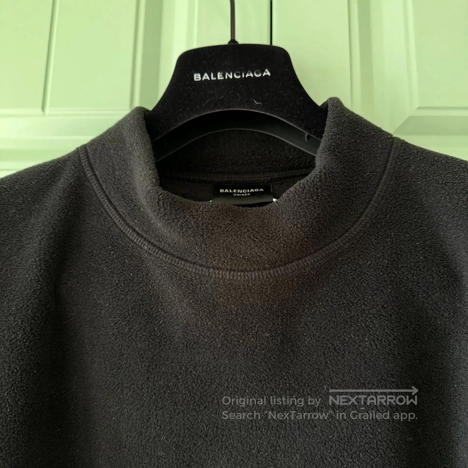 Balenciaga Balenciaga Black Letter Embroidered Fleece Sweatshirt. Size US M / EU 48-50 / 2 - 6 Thumbnail