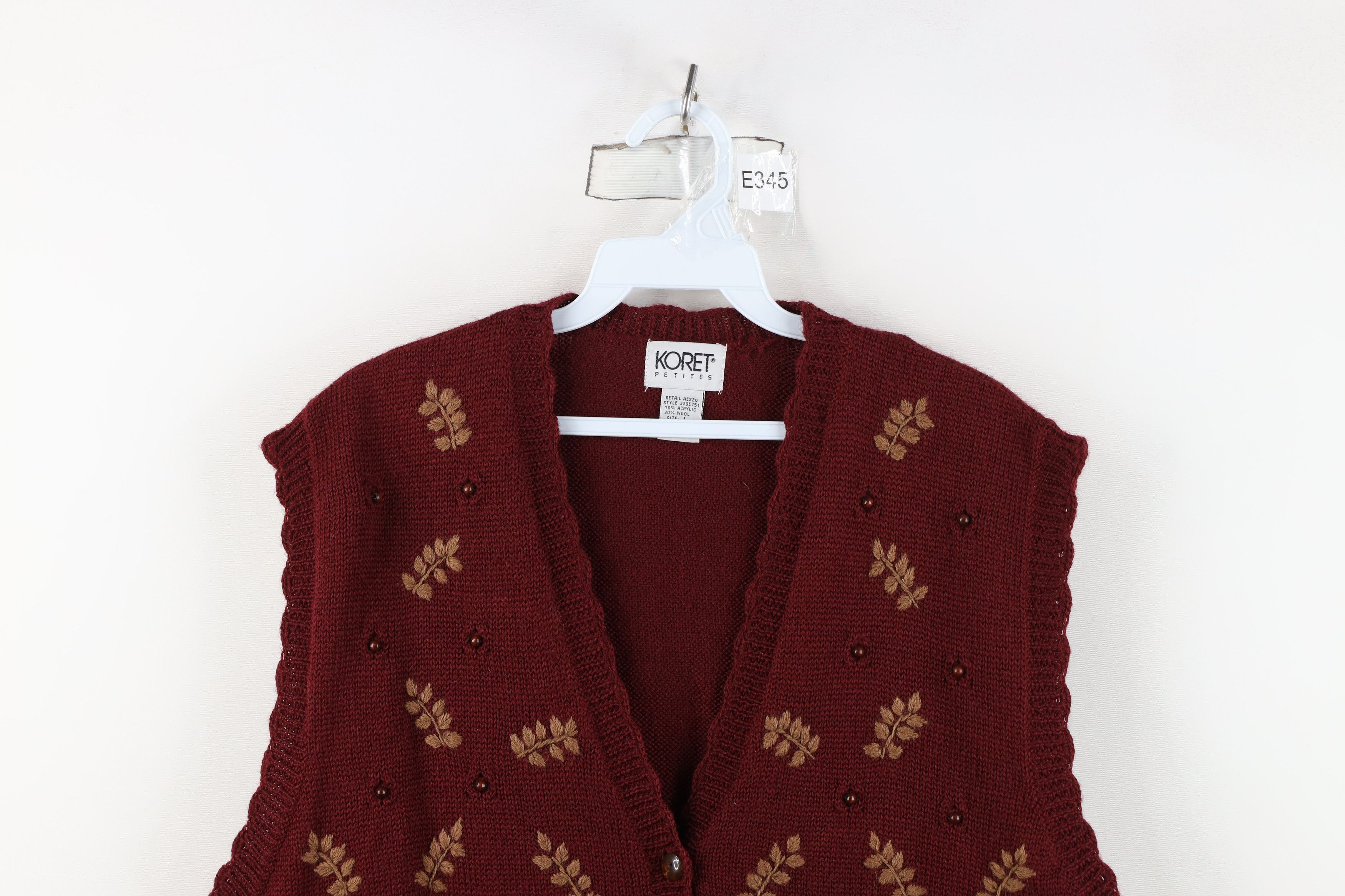 Vintage Vintage 90s Streetwear Blend Beaded Nature Leaf Sweater Vest Size L / US 10 / IT 46 - 2 Thumbnail