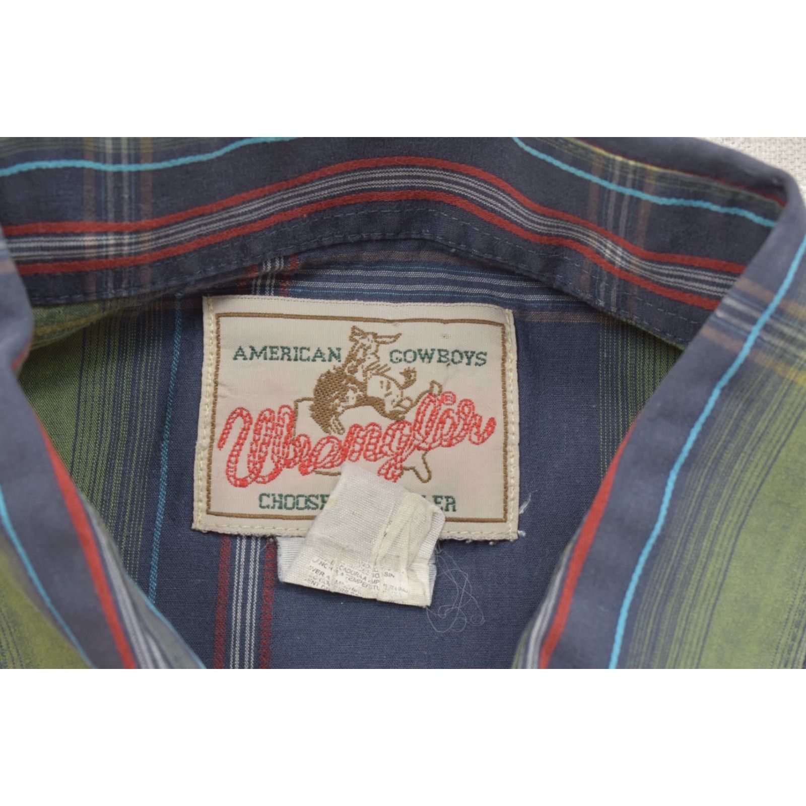 Wrangler Wrangler American Cowboys Men Blue Green Plaid Western Snap Shirt L Pearl Size US L / EU 52-54 / 3 - 7 Thumbnail