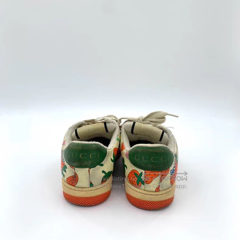 Gucci Gucci Colour-blocked strawberry print lacing casual sports Size US 5.5 / IT 35.5 - 4 Thumbnail