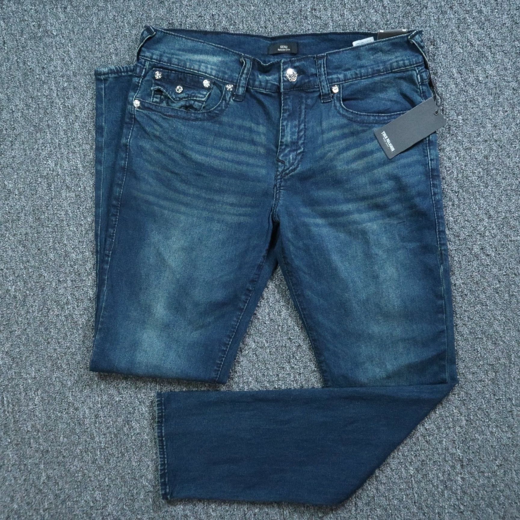 True Religion True Religion Jeans Mens 33x33 Blue Geno Flap Big T Relaxed Slim 5 Pocket NWT Shirt? Size US 33 - 2 Thumbnail