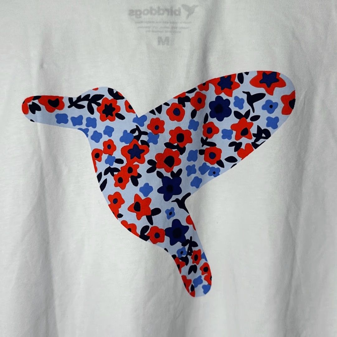 Vintage Birddogs White Graphic Tee M Men T-Shirt Flower Bird Blue Size US M / EU 48-50 / 2 - 2 Thumbnail