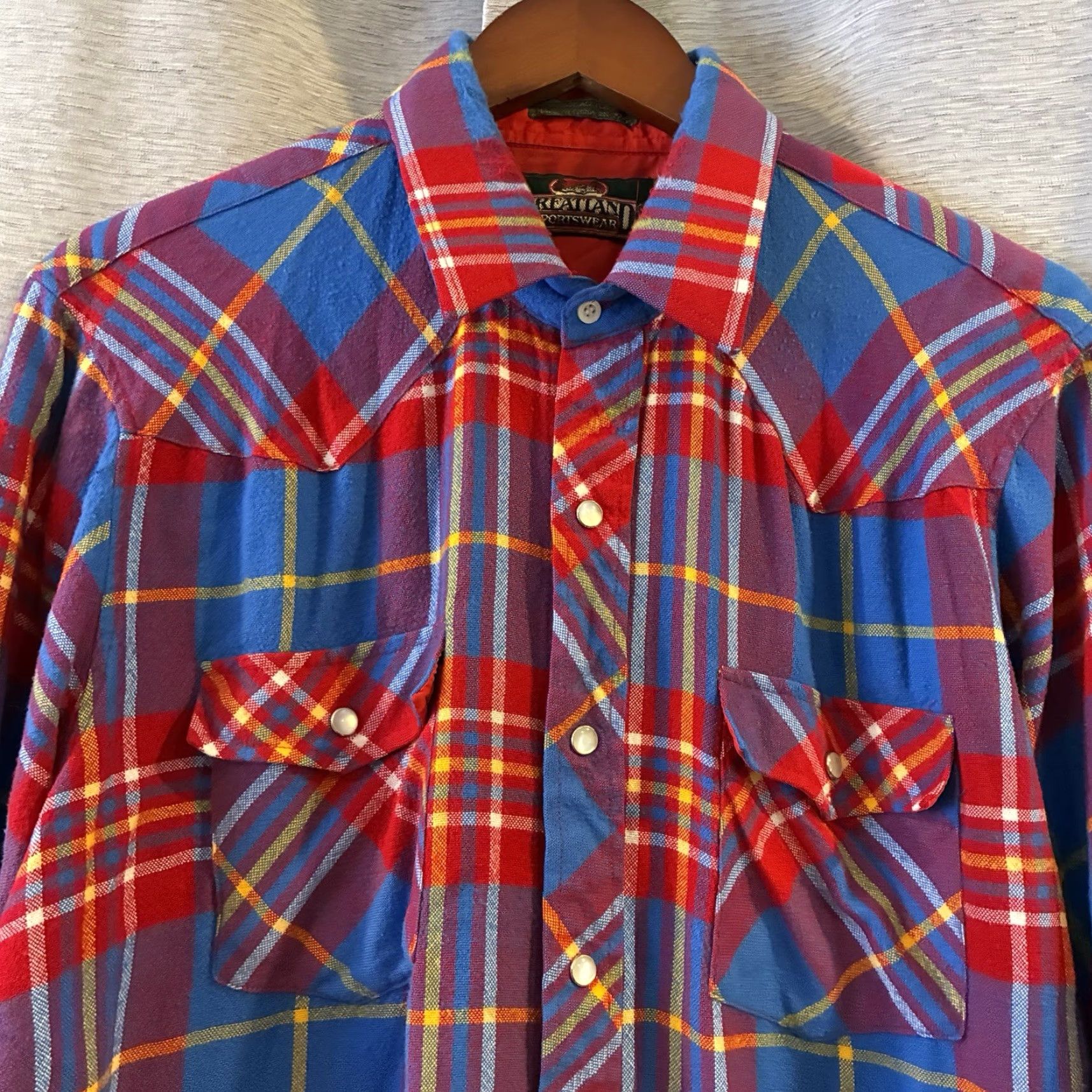 Vintage VINTAGE Greatland Pearl Snap Shirt Mens M Red Plaid Shirt Long Sleeve Button-Up Collared Size US M / EU 48-50 / 2 - 3 Thumbnail