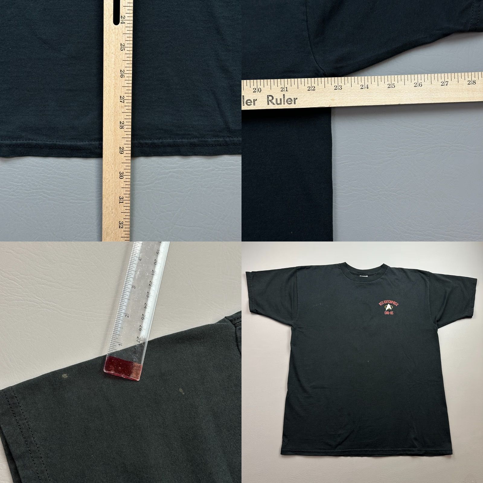 Fruit Of The Loom VINTAGE Star Trek Shirt Mens XL Black USS Enterprise Past Present Future Graphic Shirt Size US XL / EU 56 / 4 - 8 Thumbnail