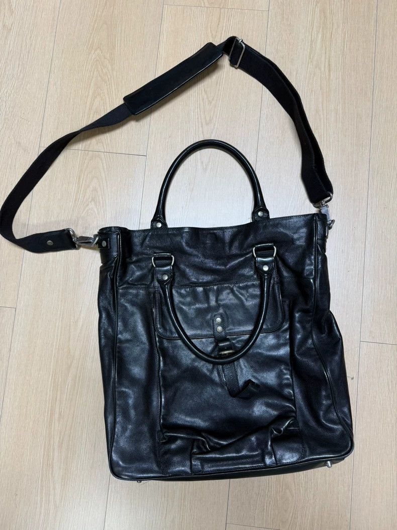 Dries van noten Leather satchel with large pocket bag 2504-