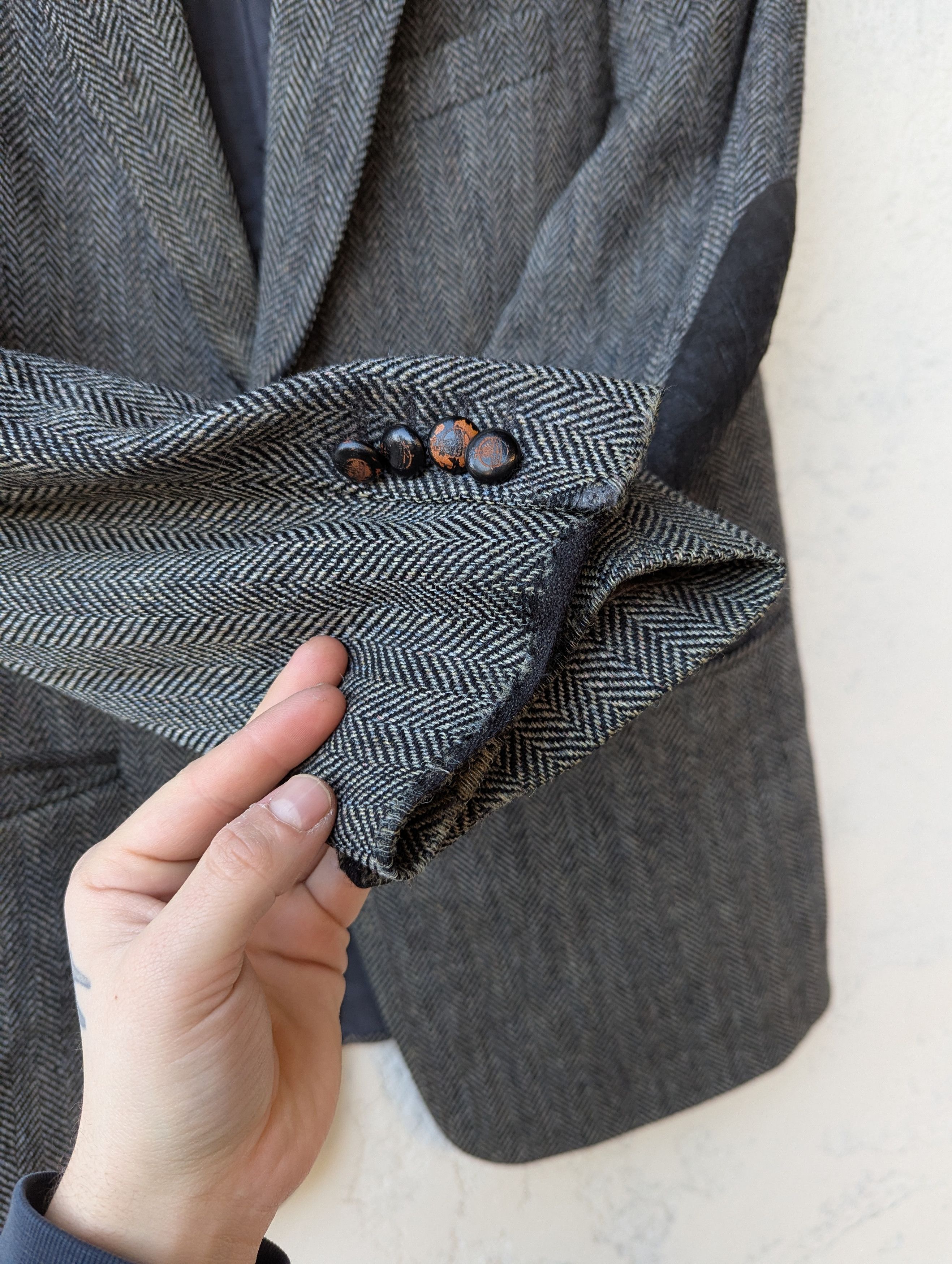 Harris Tweed Harris Tweed x Mario Barutti Vintage Blazer Pure Wool Gray Size 44L - 6 Thumbnail