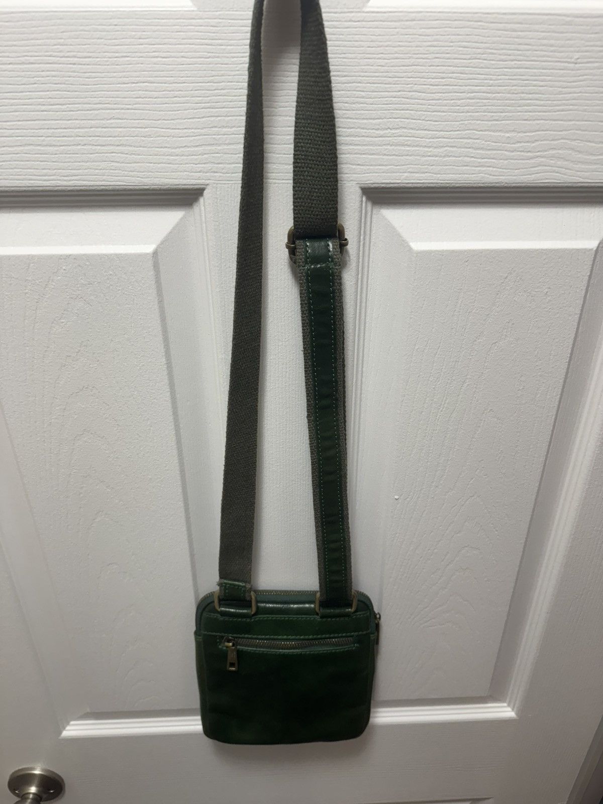 Vera Pelle Vera Pelle Leather Crossbag Green Italian Leather Trap Size ONE SIZE - 4 Thumbnail