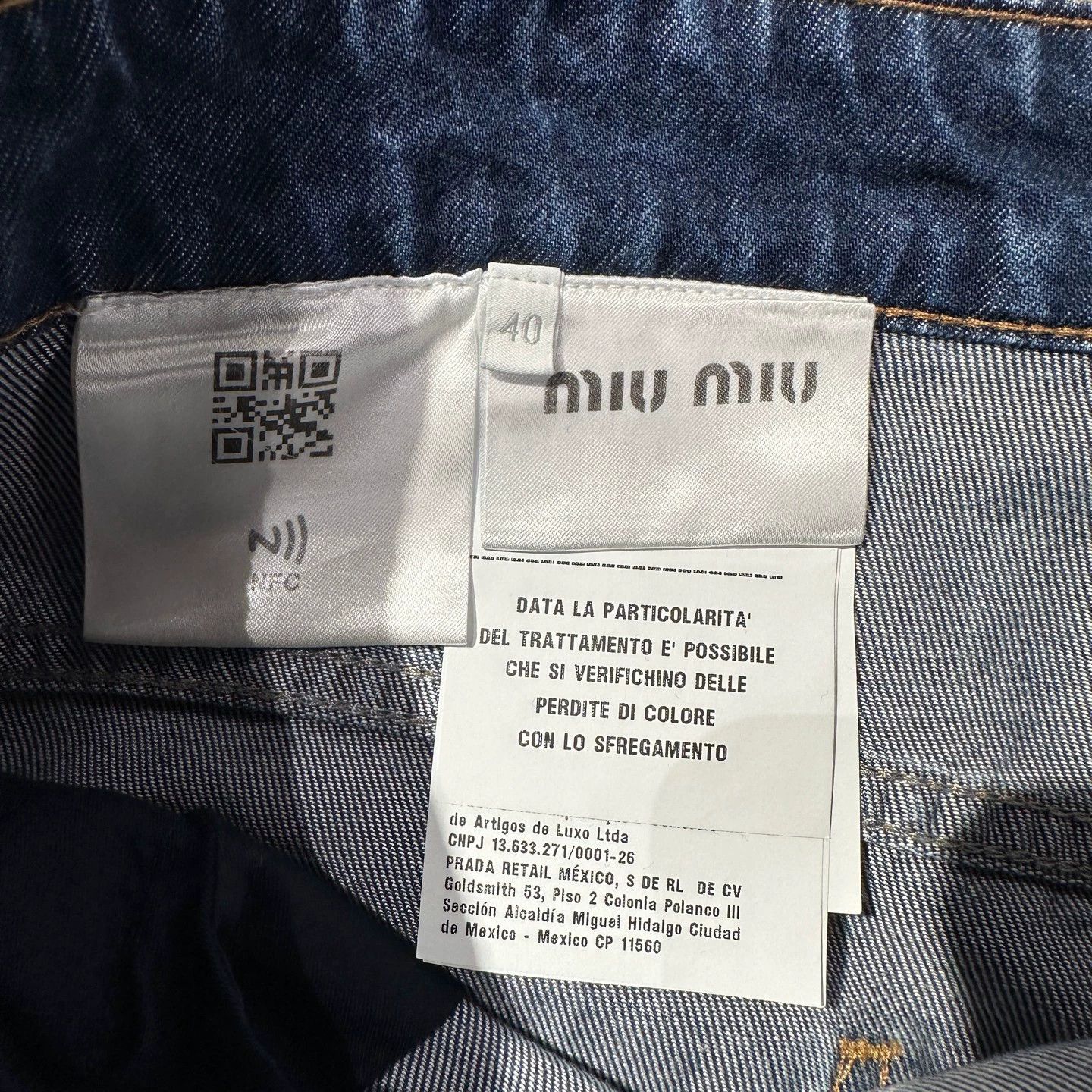 Miu Miu MIU MIU may451 logo embroidery denim pants 40 Size 27" / US 4 / IT 40 - 4 Thumbnail