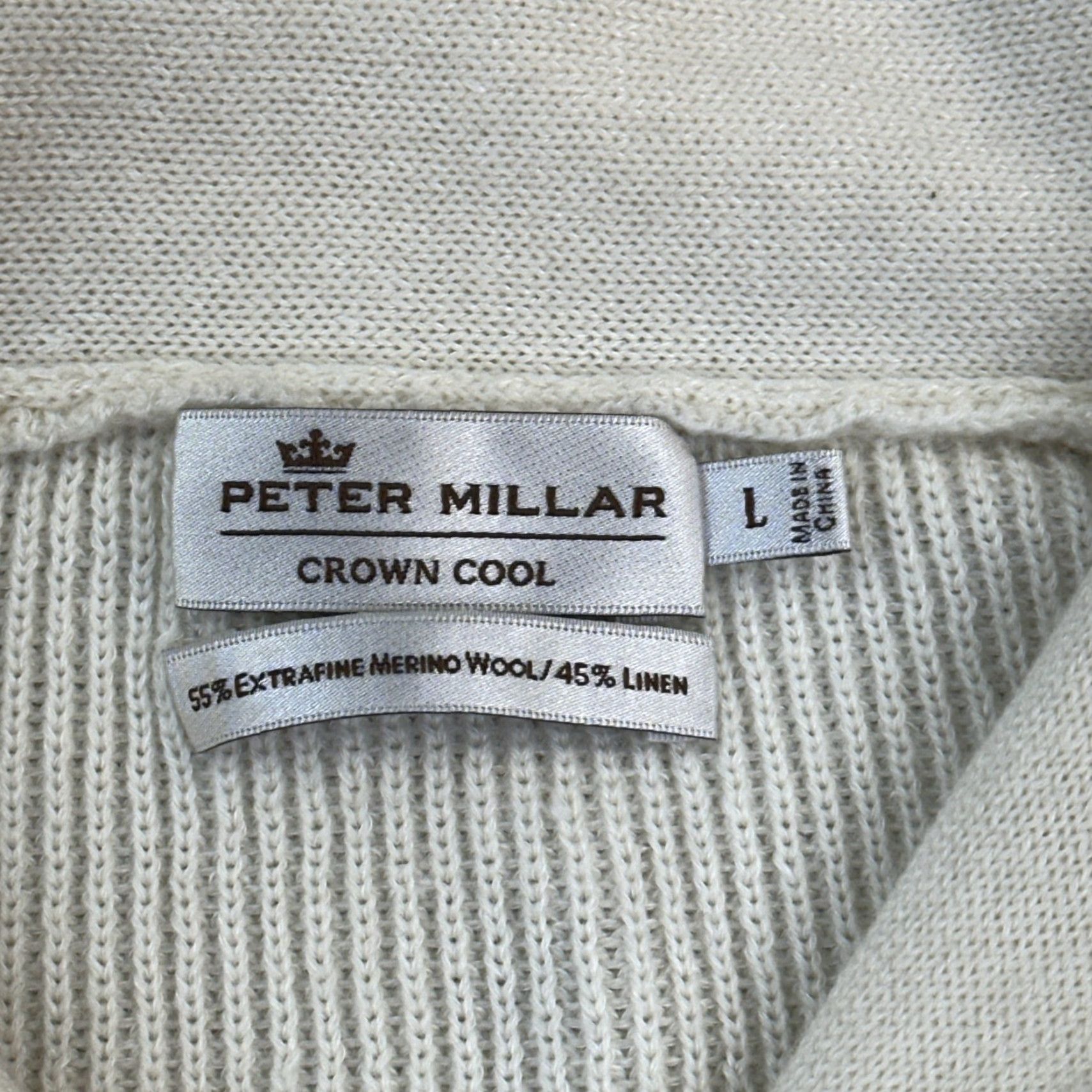 Peter Millar VINTAGE Peter Millar Sweater Mens Large Striped Crown Cool Wool Linen Merino Cardigan Size US L / EU 52-54 / 3 - 6 Thumbnail