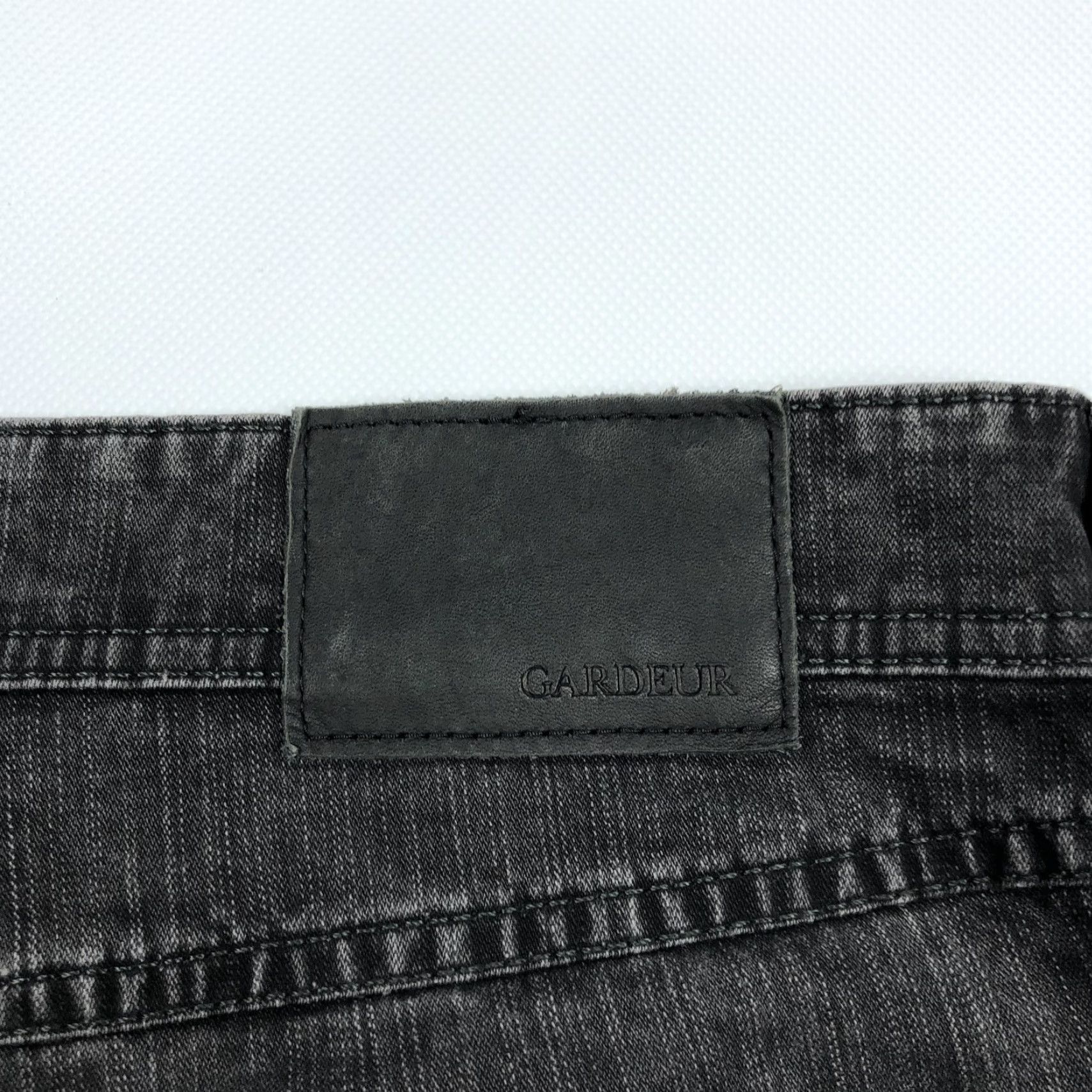 Denime GARDEUR Jeans Men's Black Denim Straight Size 36x32 Mid-Rise Dark Wash Stretch 5-Pocket Size US 36 / EU 52 - 5 Thumbnail