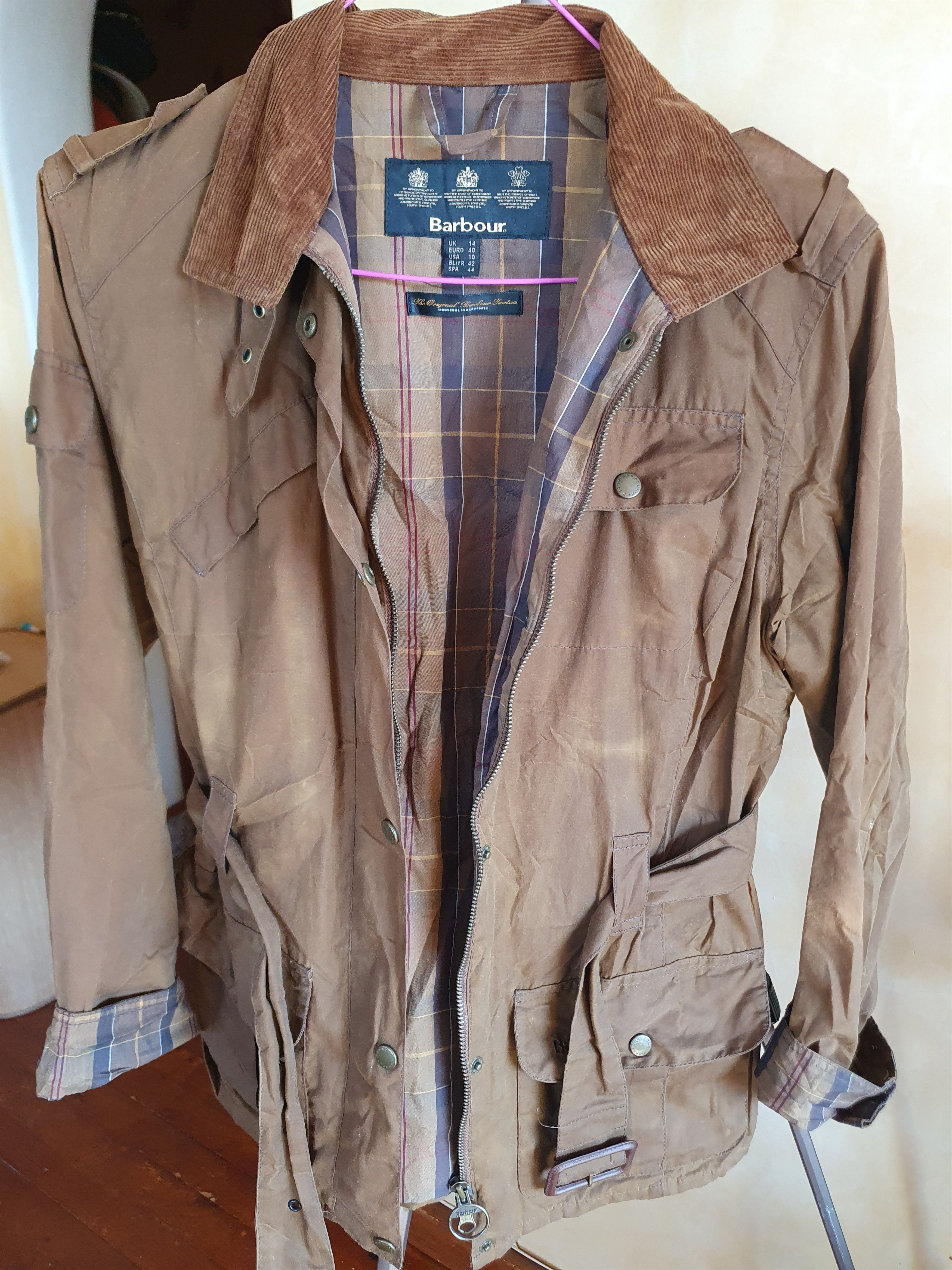 Barbour Barbour L77 Flyweight Wax Amelia Jacket Womens Belted Size L / US 10 / IT 46 - 3 Thumbnail