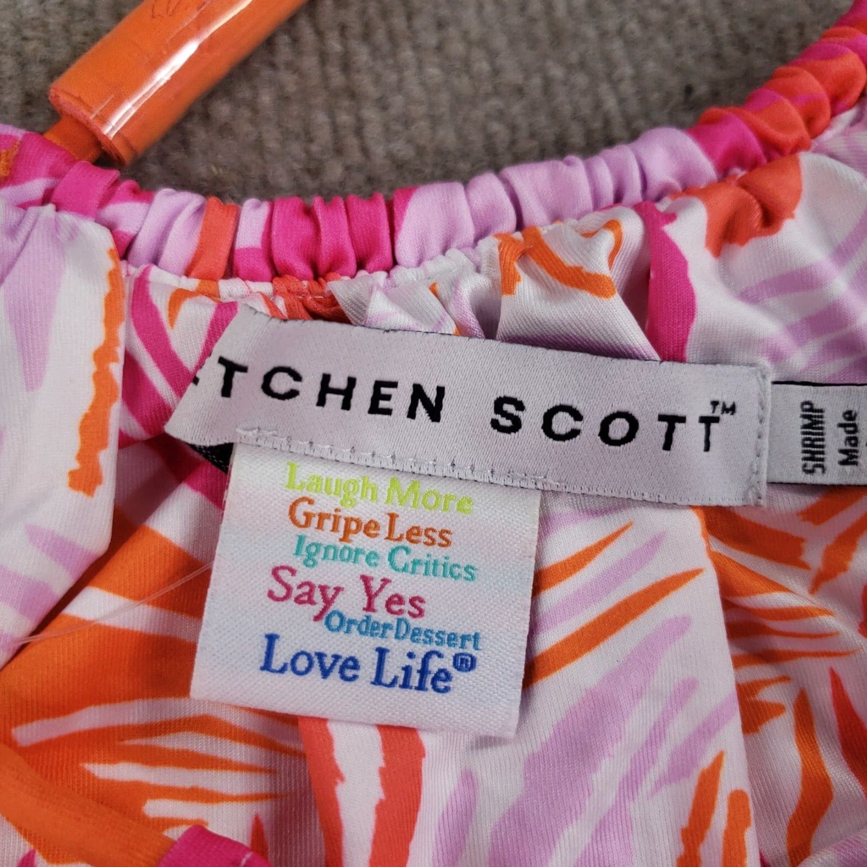 Vintage Gretchen Scott Tassel Tie Dress Womens XXS Pink Purple Frond Frenzy Tropical Size XXS / US 00 / IT 34 - 7 Thumbnail