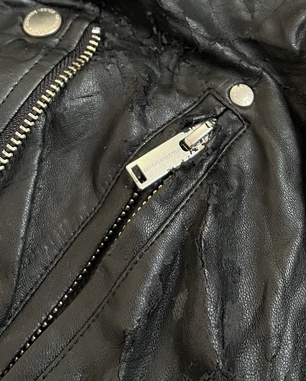 Undercover Undercover x GU eliminate the noise trashed biker jacket Size US M / EU 48-50 / 2 - 5 Thumbnail