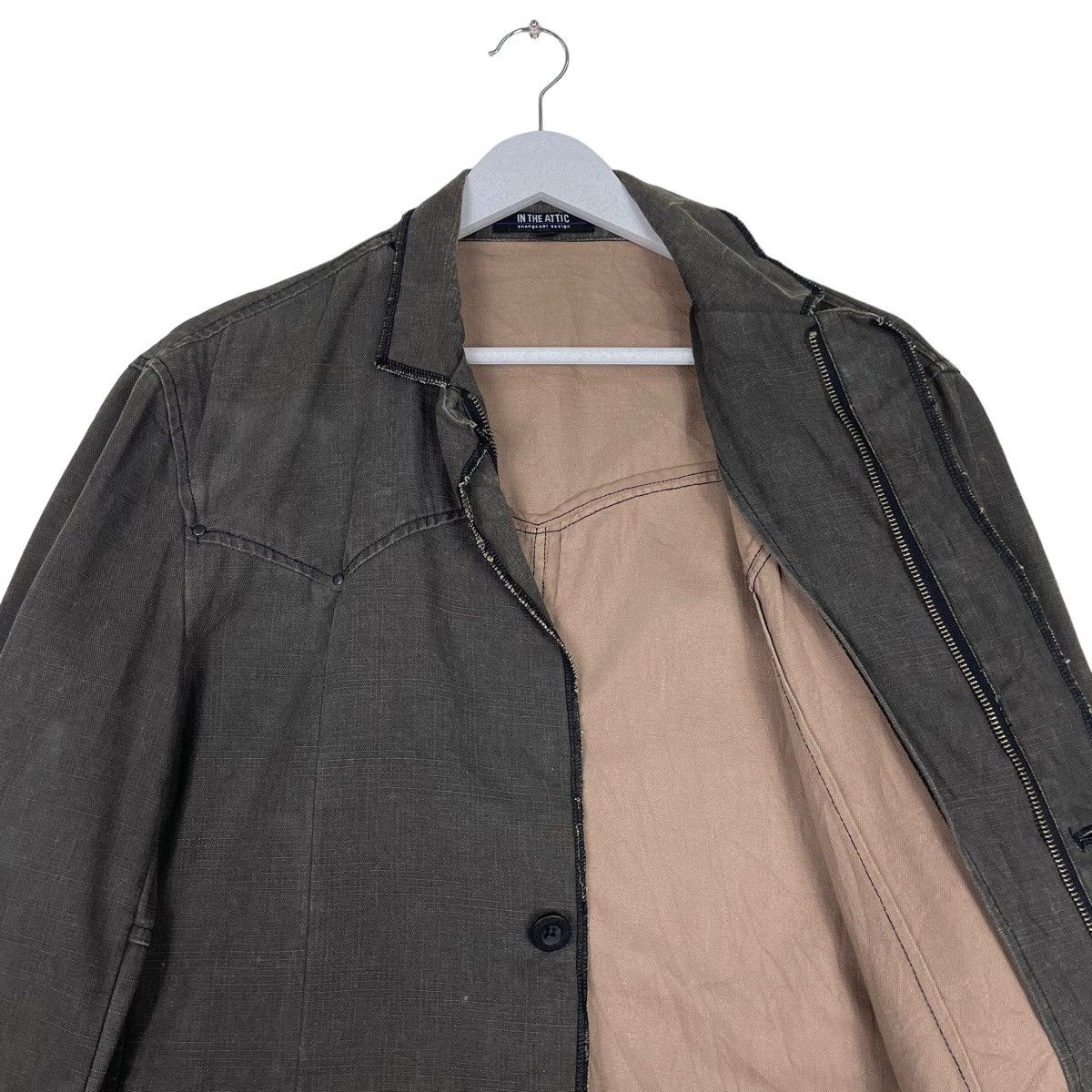 In The Attic × Japanese Brand × Tornado Mart 💥IN THE ATTIC BUTTON CHORE DYED GREY JACKET Size US L / EU 52-54 / 3 - 9 Thumbnail