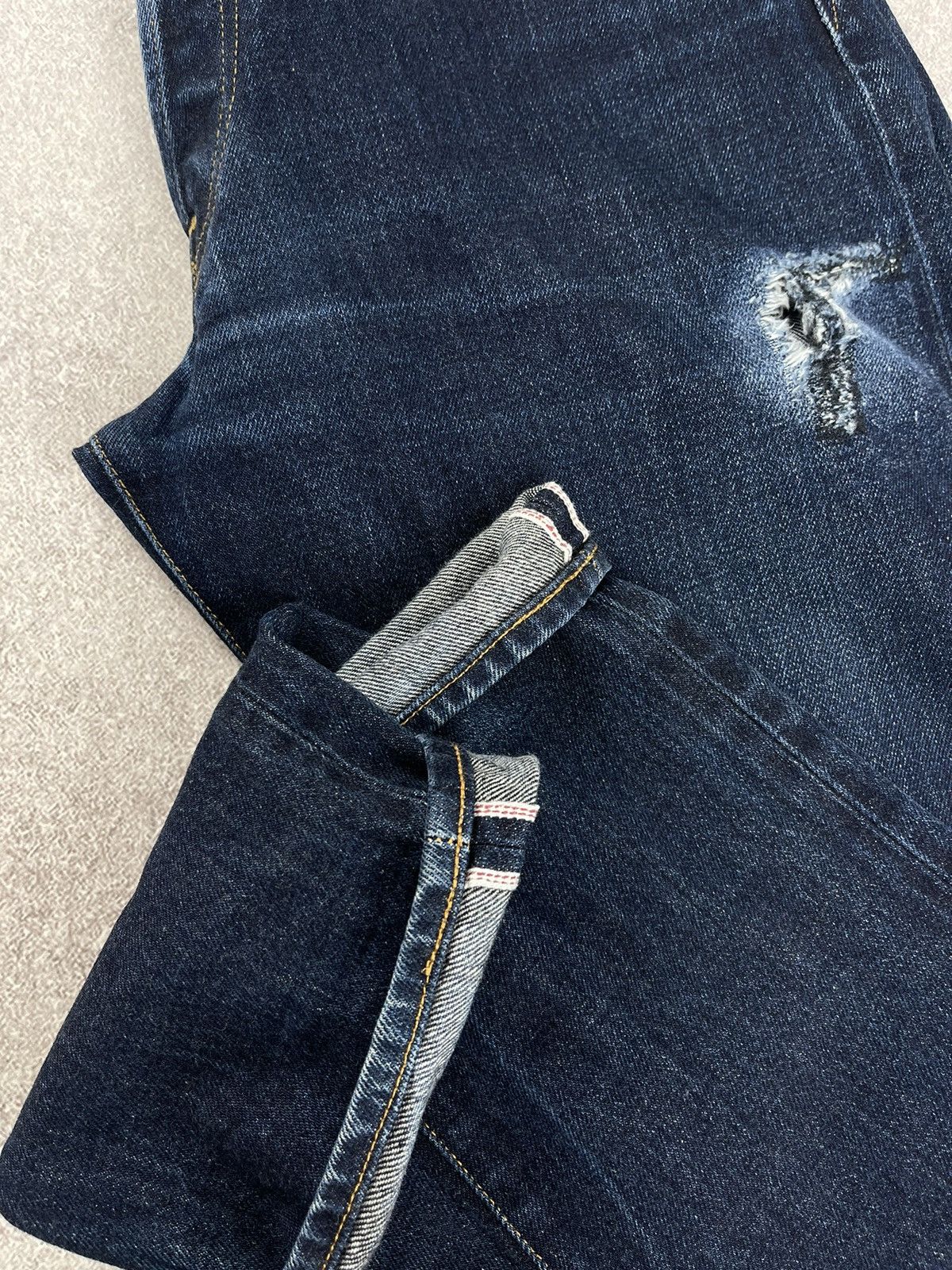 Indigofera Vintage Indigofera Selvedge Distressed Denim Jeans Size 34 Size US 34 / EU 50 - 20 Thumbnail
