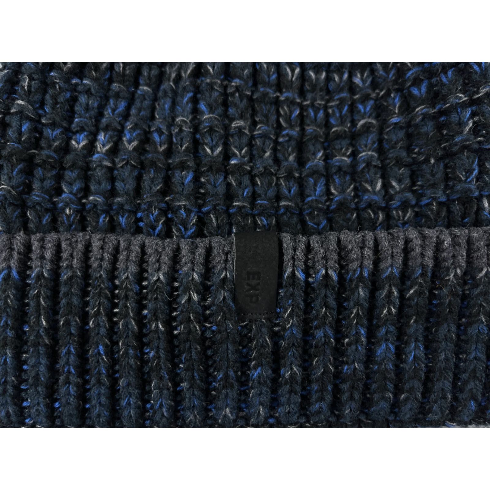 Express Express Beanie Toque Adult One Size Blue Black Knit Acrylic Cotton Blend Ski Size ONE SIZE - 2 Thumbnail