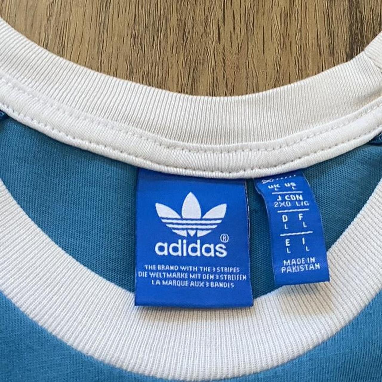 Adidas Blue and white Adidas vintage t-shirt adidas Streetwear Size US L / EU 52-54 / 3 - 4 Thumbnail