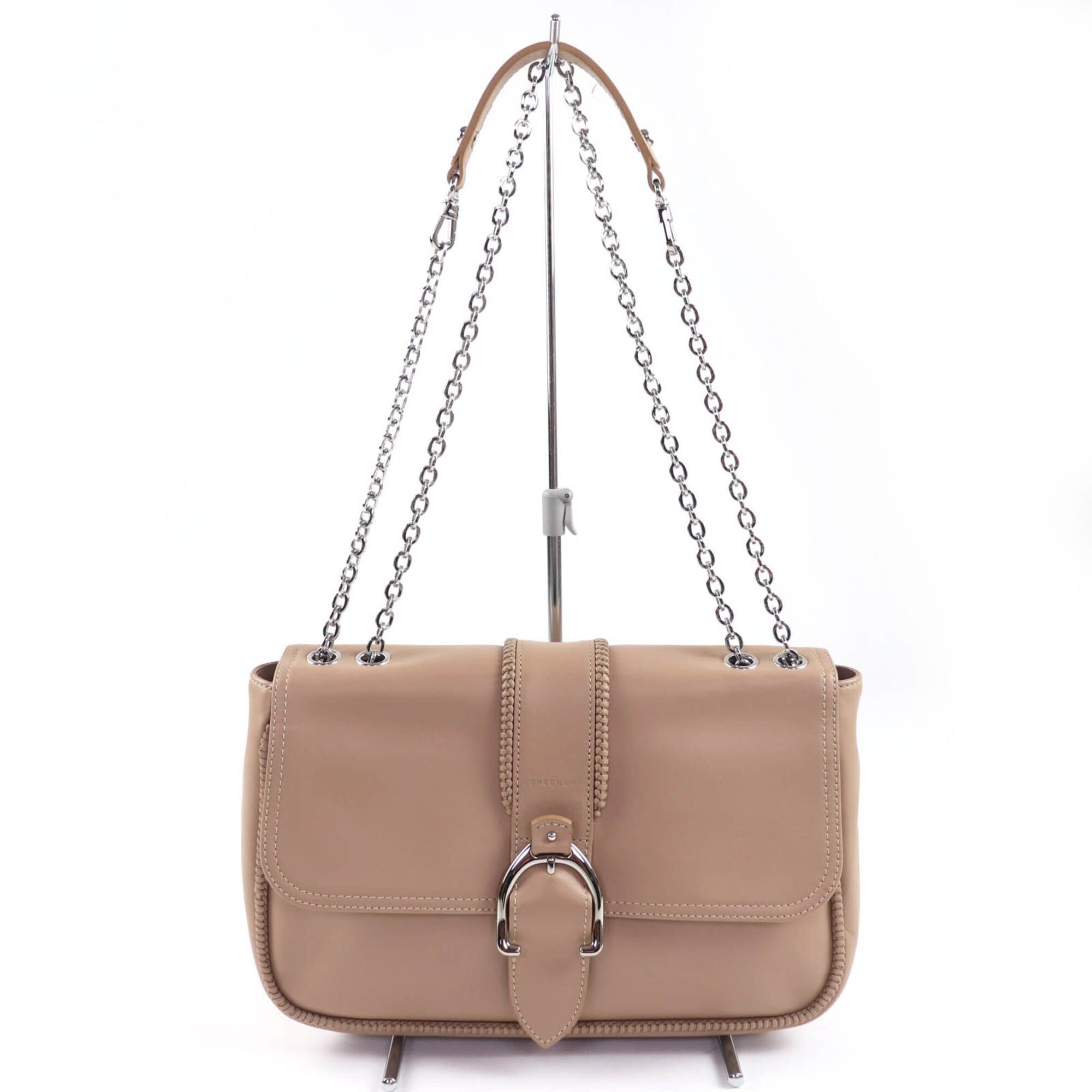 Longchamp Longchamp Amazone Chain 2-Way Leather Handbag/Shoulder Bag, Brown, with Dust Made in France, Women's Size ONE SIZE - 1 Thumbnail