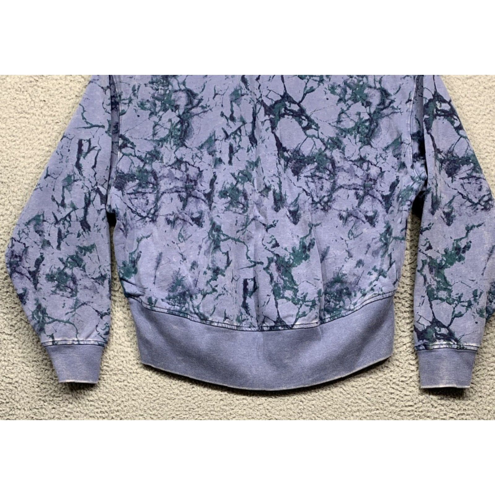 Vintage Joy Lab Women's Cropped Sweatshirt XS Marble Blue Long Sleeve NEW Infinity Marble Blue Oversized Relaxed Fit Sweatshirt Size XS / US 0-2 / IT 36-38 - 6 Thumbnail
