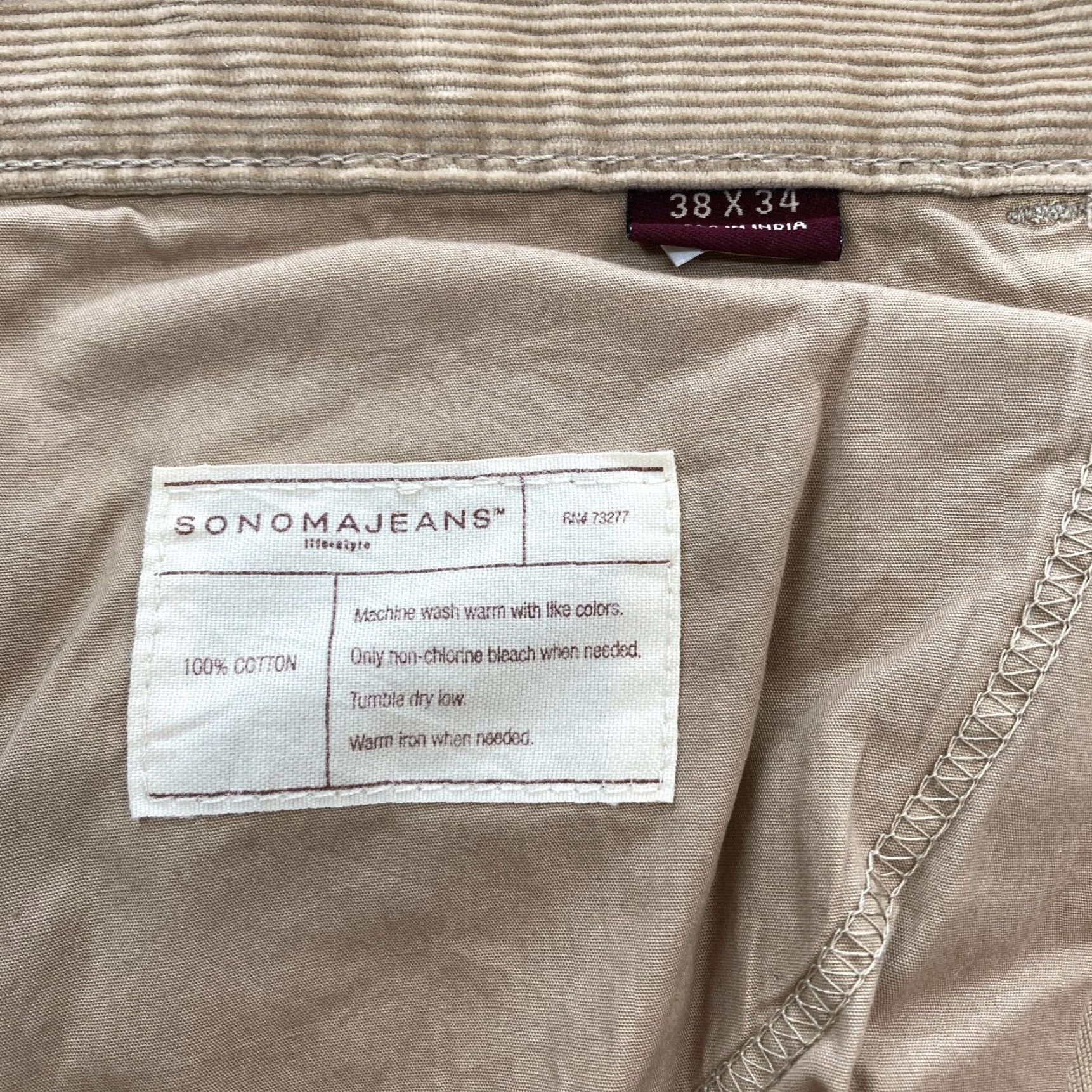 Vintage Sonoma Pants Mens 38x34 Brown Corduroy 100% Cotton Relaxed Straight Leg Mid Rise Size US 38 / EU 54 - 5 Thumbnail