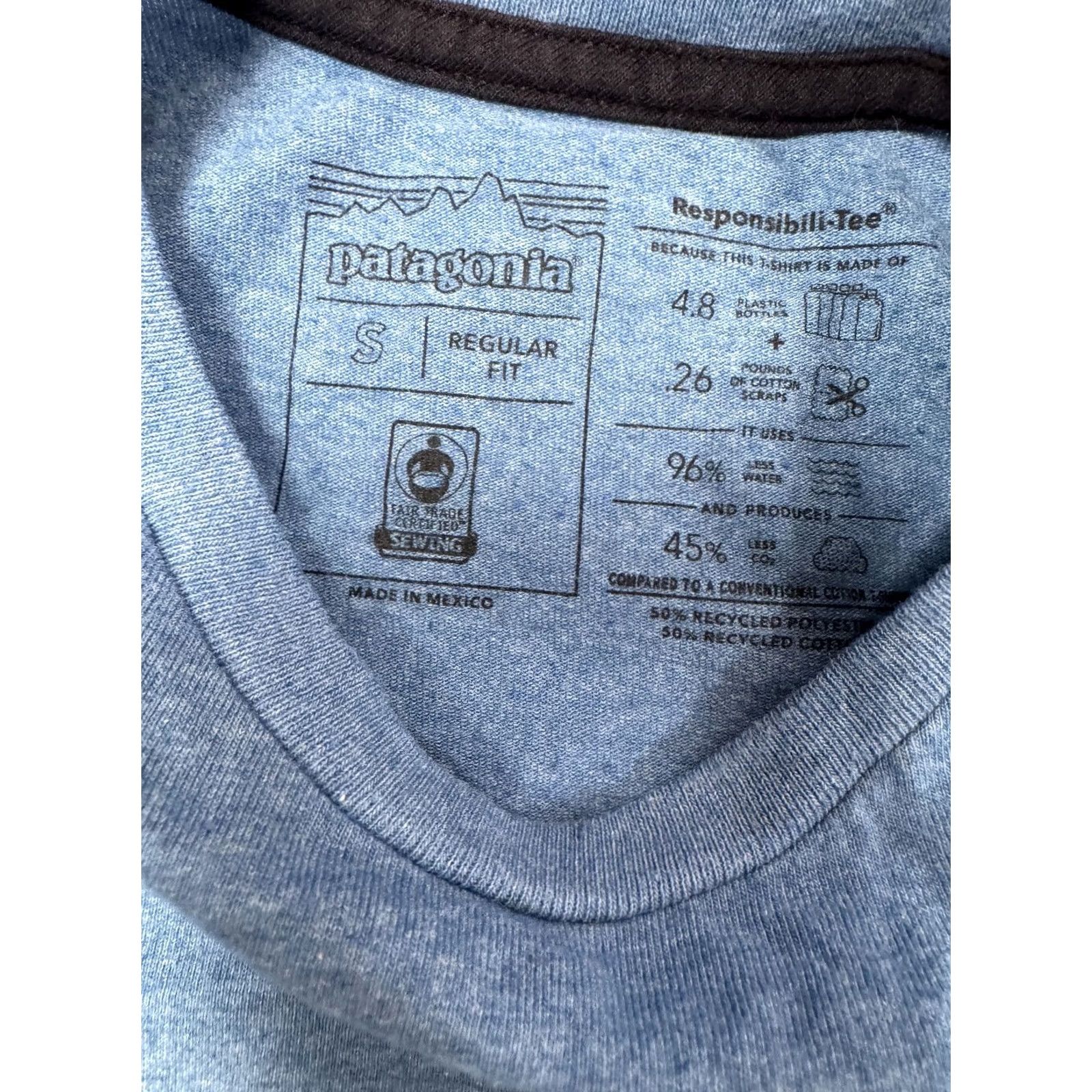 Patagonia Patagonia Men's Responsibili-Tee T-Shirt Blue Size S Crew Neck Short Sleeve Pocket Size US S / EU 44-46 / 1 - 3 Thumbnail