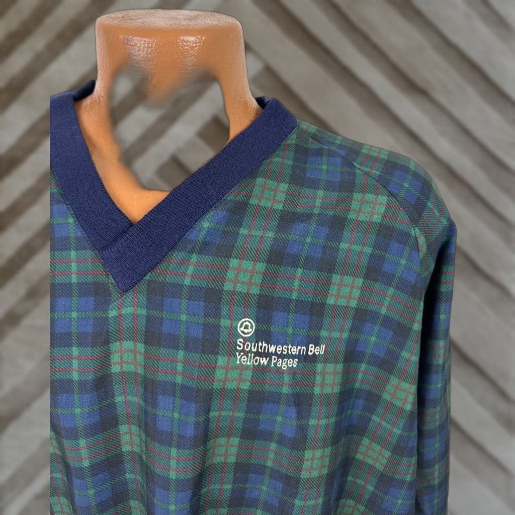 Bell Vintage Golf Windbreaker Pullover XL Southwestern Bell Yellow Pages Tartan Plaid Size US XL / EU 56 / 4 - 1 Thumbnail