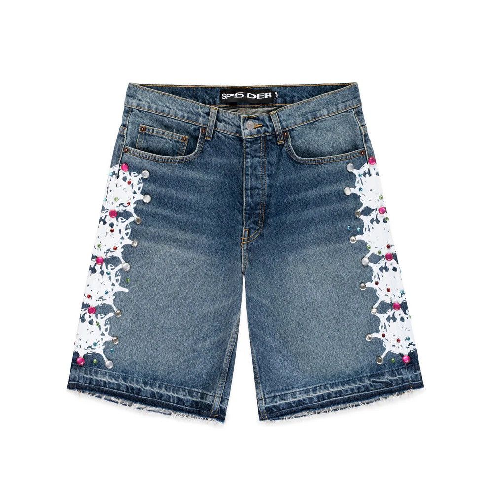 Sp5der Rhinestone denim shorts Size US 30 / EU 46 - 1 Thumbnail