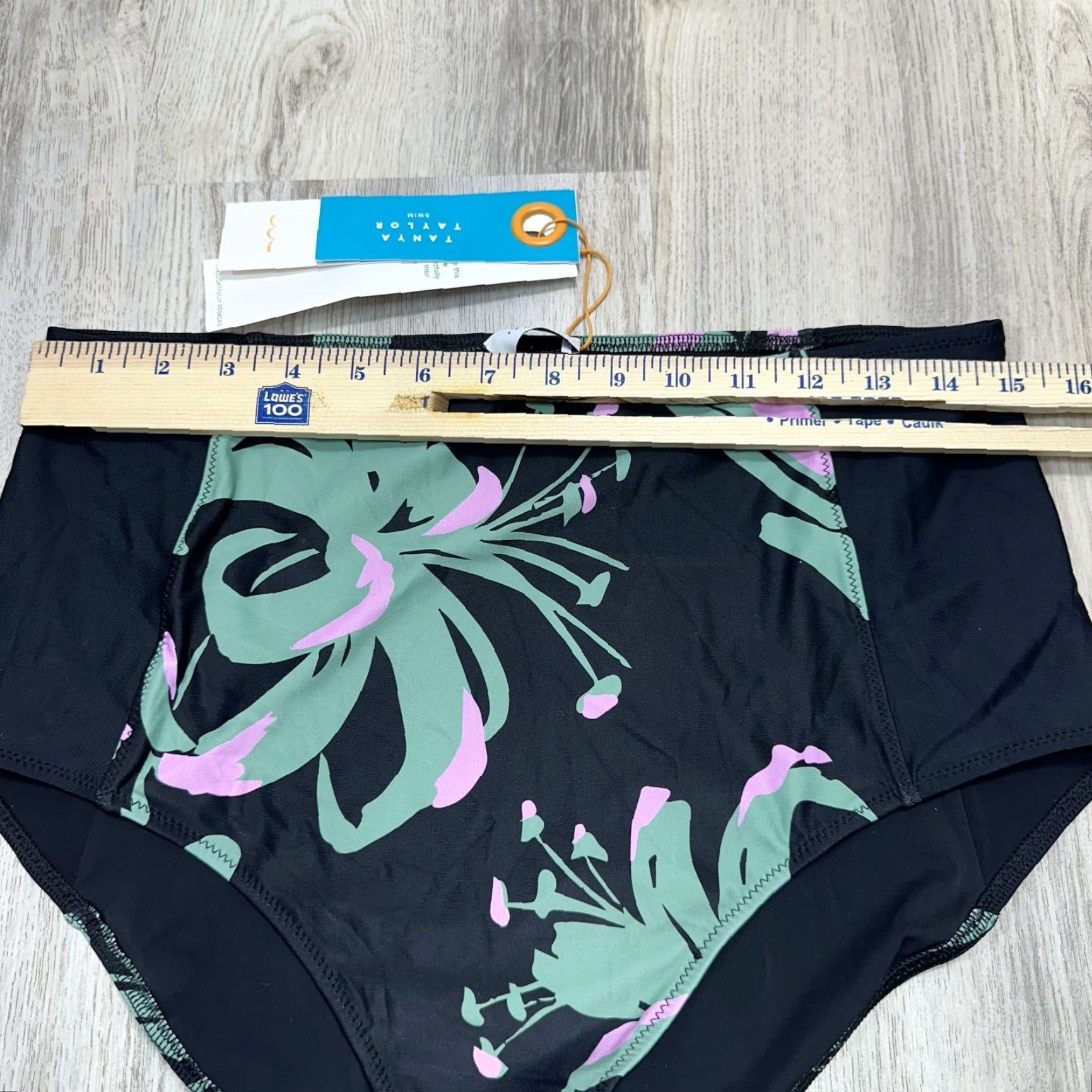 Tanya Taylor Tanya Taylor Swim Kaia Bikini Bottom High Waist Floral Black 1X NWT Plus Size Womens Bikini Bottoms 1X Black Floral NWT Size 40" / US 18 - 2 Thumbnail
