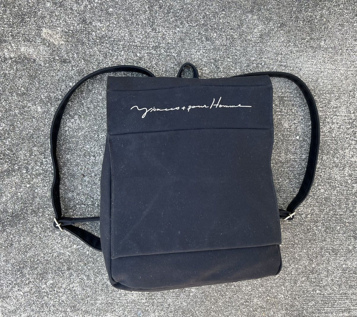 Yohji Yamamoto VTG Yohji Yamamoto Y’saccs + Pour Homme Black Backpack Bag Size ONE SIZE - 6 Thumbnail