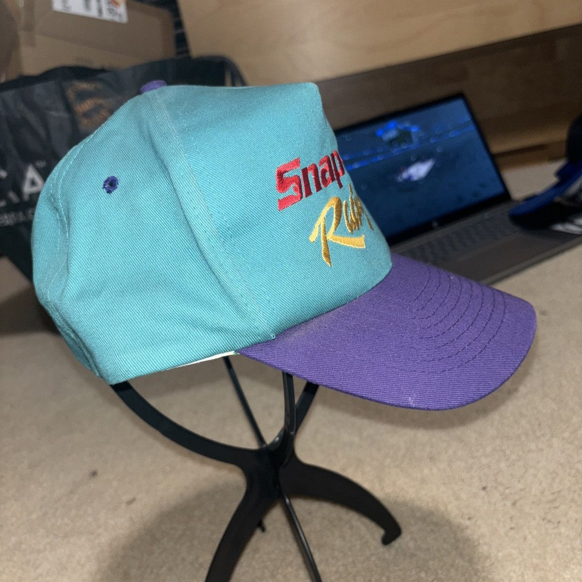 Vintage Vtg Snap-On Racing Snapback Hat Cap Teal W Neon 90’s Tools Size ONE SIZE - 2 Thumbnail